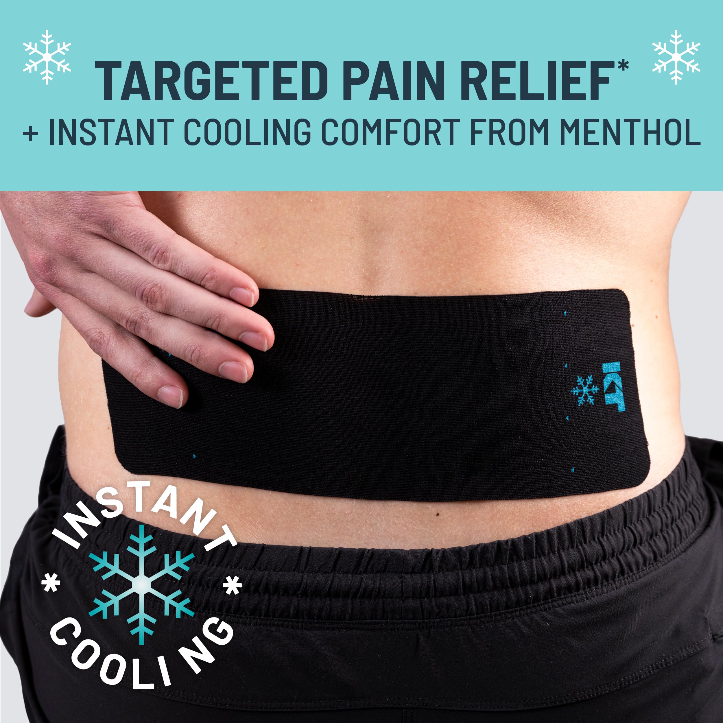KT Tape, Back Pain Relief Patches, Extra Large 4"x10", Menthol Infused Kinesiology Tape, Cooling Pain Therapy, Everyday Long-Lasting Relief, 4 Count KT Tape buy supplements canada