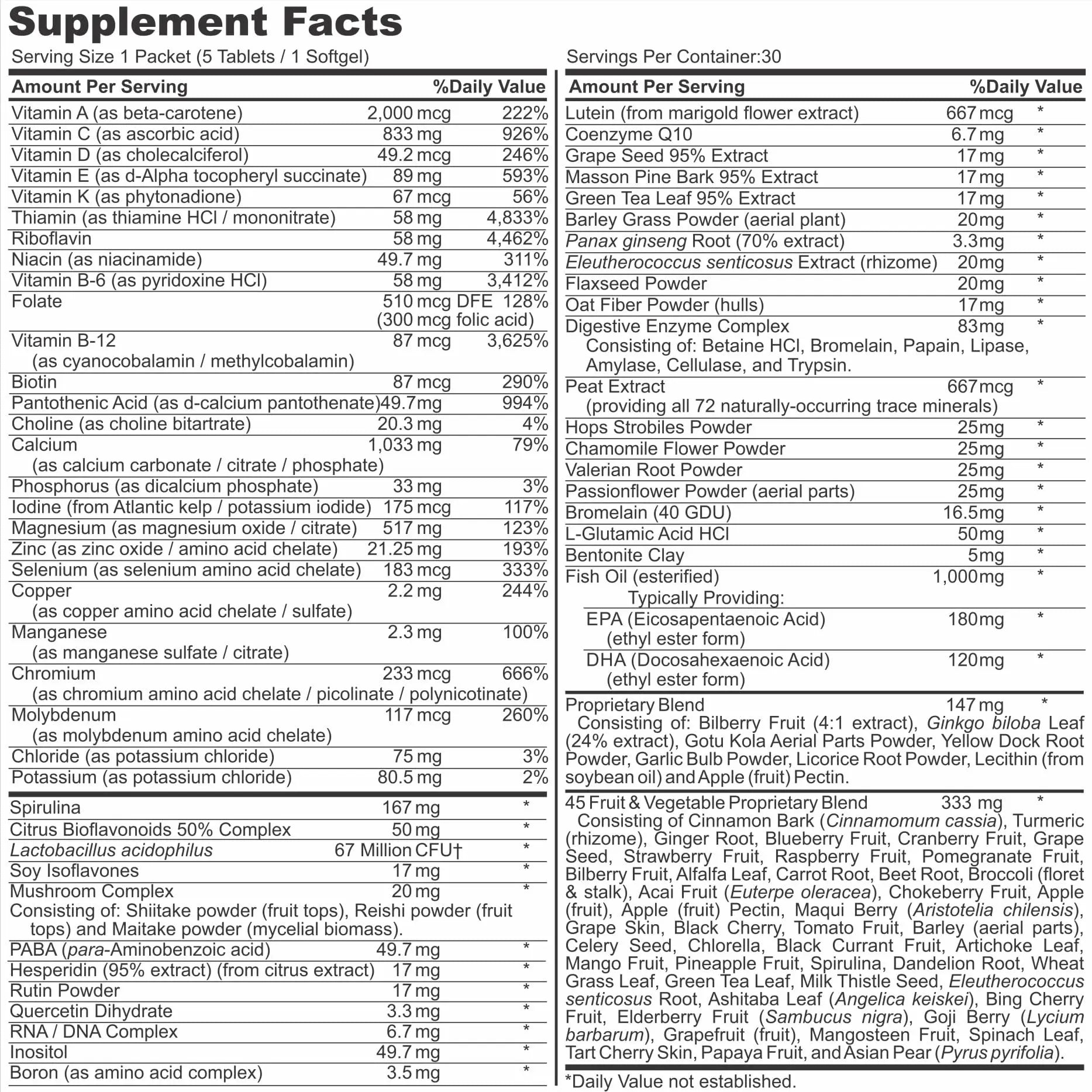 Healthy 'N Fit NUTRI Pack - 30 Day Pkt -One Pack Daily, Multivitamin All-in-One Packets Healthy 'N Fit buy supplements canada