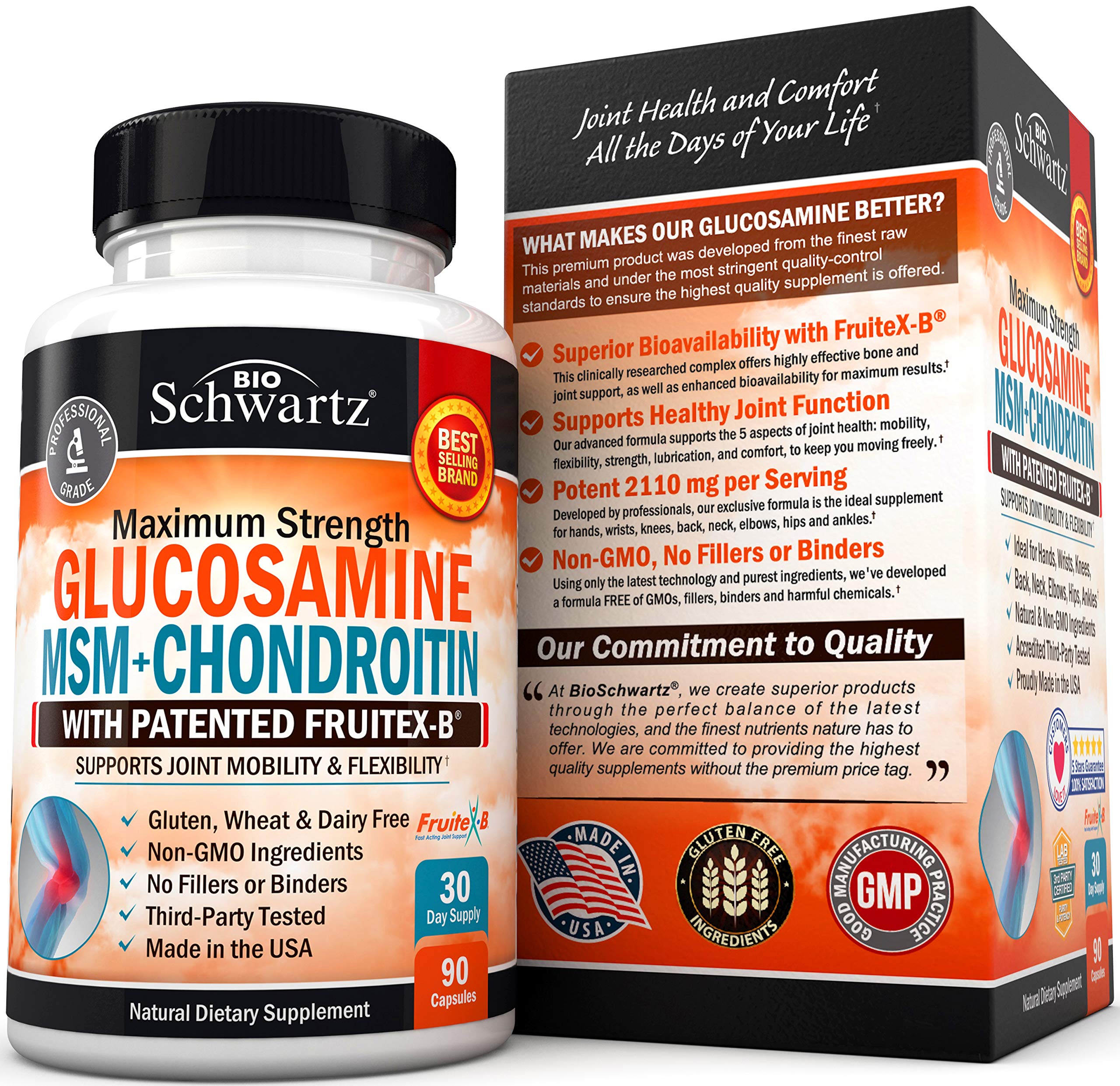 Glucosamine Chondroitin MSM 2110mg - Joint Support Supplement with Turmeric BioSchwartz buy supplements canada
