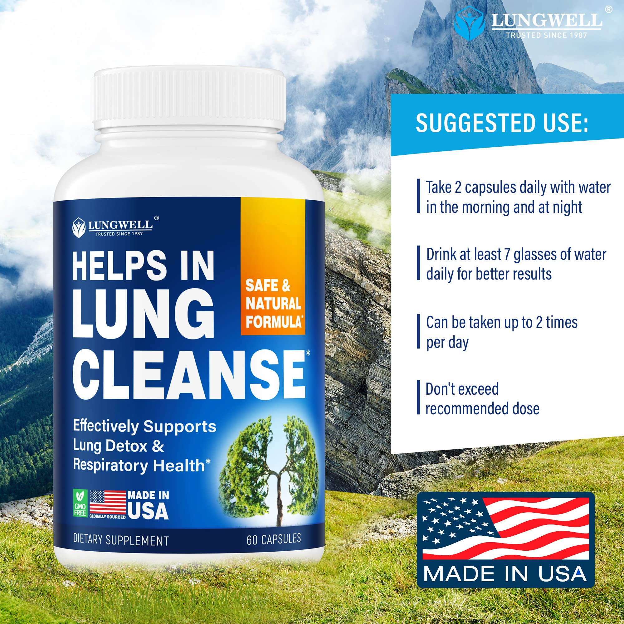 LUNGWELL Quit Smoking Aid - Made in USA - Helps to Clear Lungs & Stop LUNGWELL buy supplements canada
