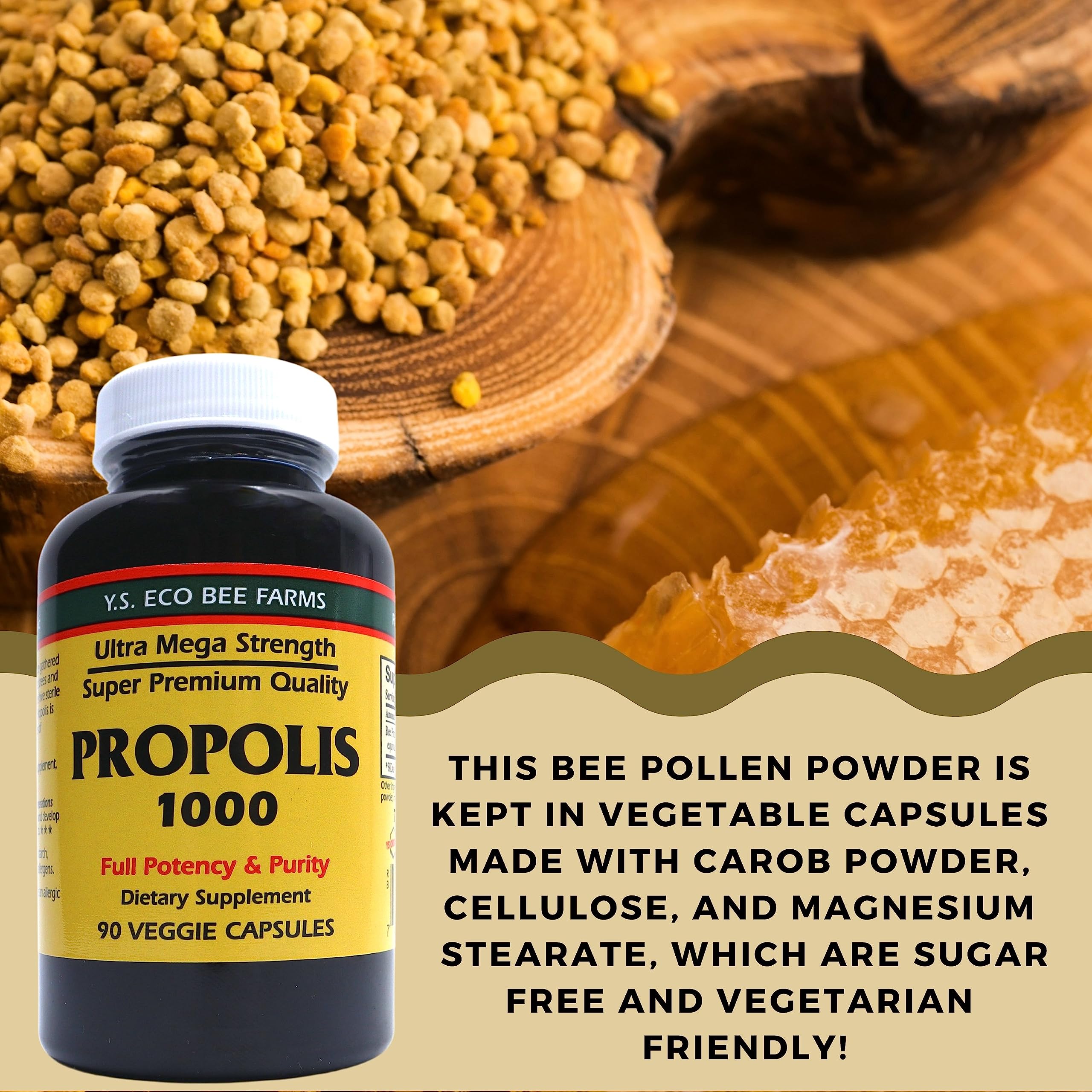 Y.S. Organic Bee Farms Propolis-Raw Unprocessed 1000mg - Your Gateway to Wellness - 90 Capsules with Bonus worldwidenutrition Multi Purpose Key Chain Worldwide Nutrition buy supplements canada