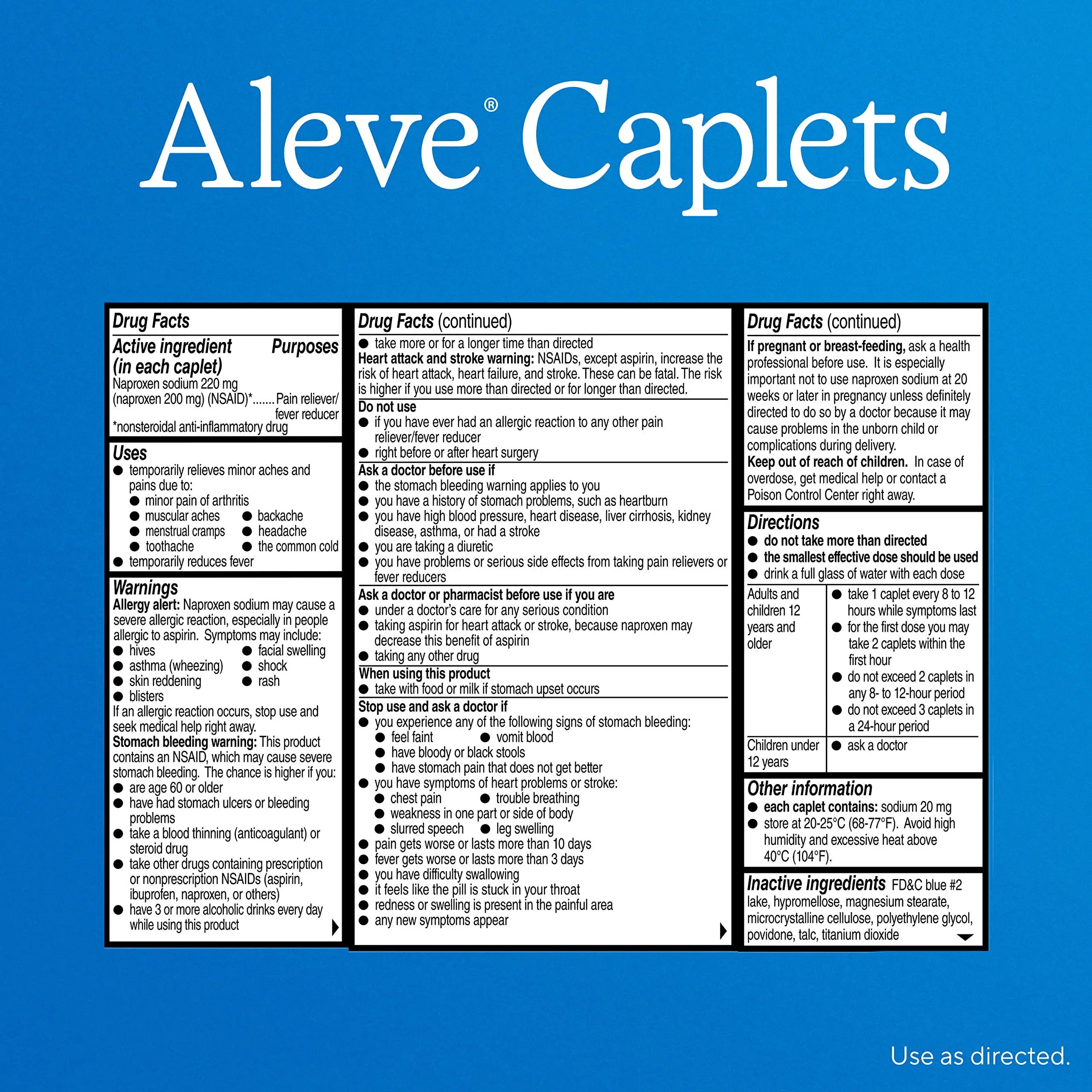 Aleve Pain Reliever & Fever Reducer Naproxen Sodium Caplets, Body Pain Relief, 270 Count Aleve buy supplements canada