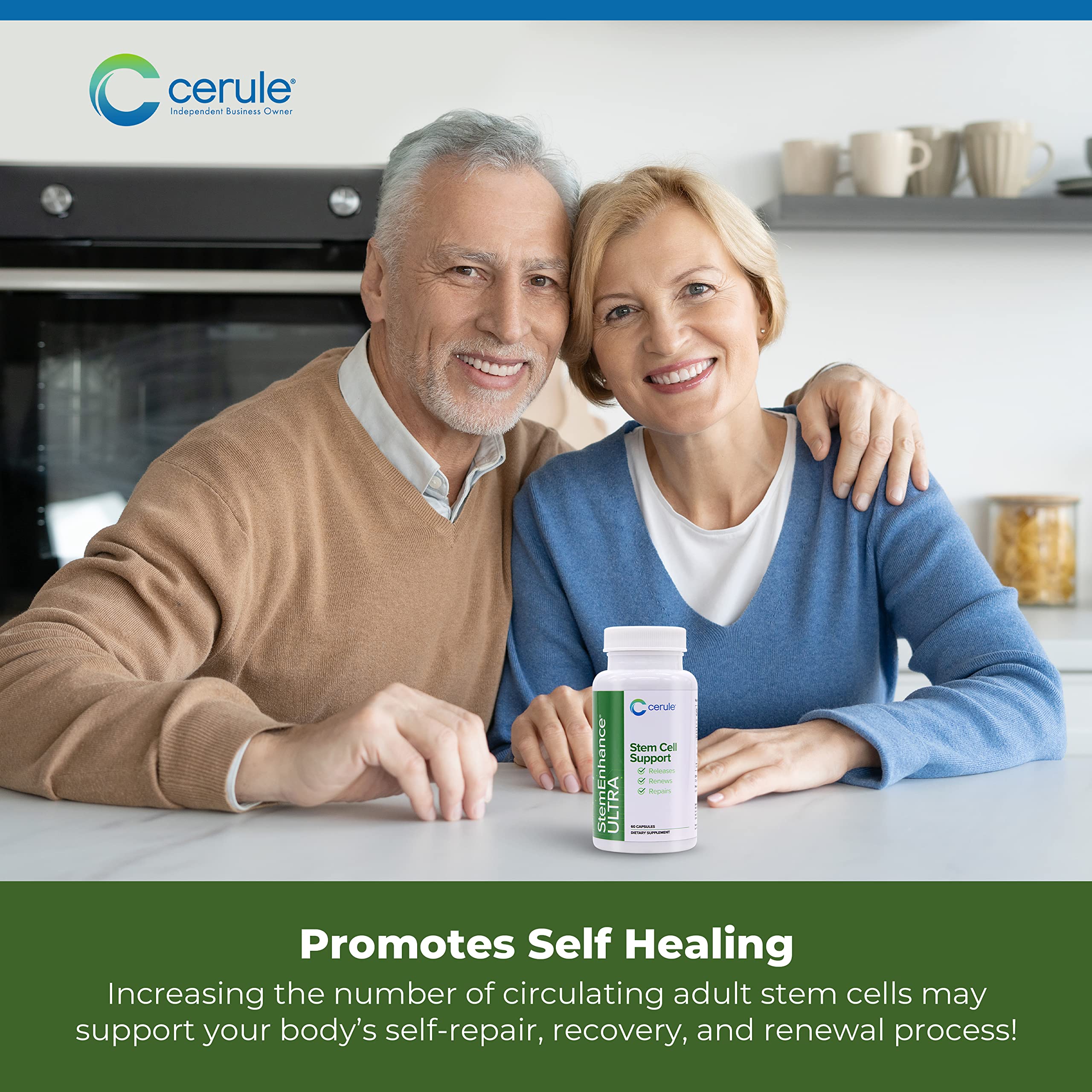 Cerule StemEnhance Ultra Natural Stem Cell Support Supplement – Freshwater Microalgae and Marine Macroalgae Extracts for Cellular Renewal, Immune Function, Energy, and Tissue Recovery – 60 Capsules Cerule buy supplements canada
