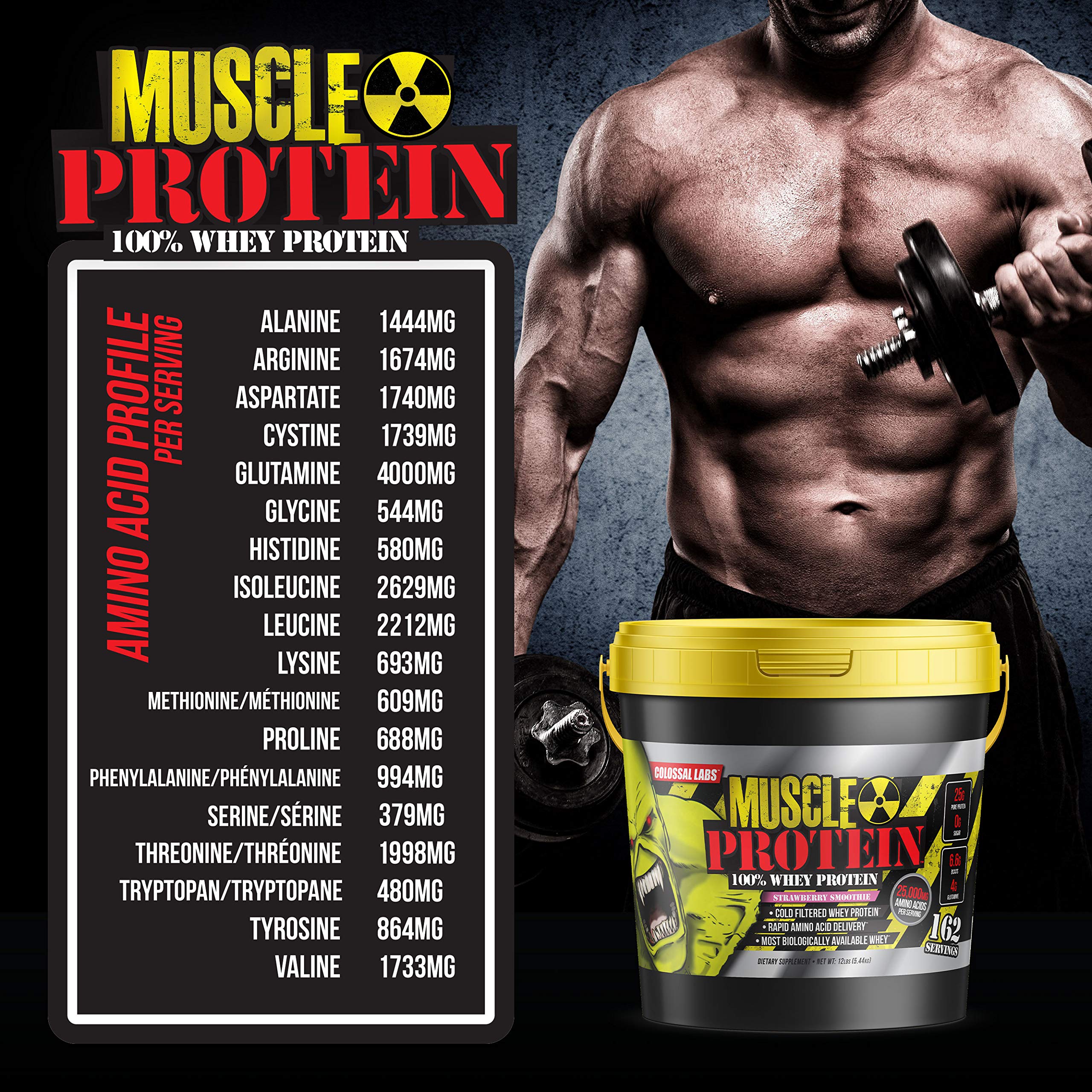 COLOSSAL LABS Muscle Protein Whey Powder [12 lbs/Pack of 1]-Strawberry Protein COLOSSAL LABS buy supplements canada