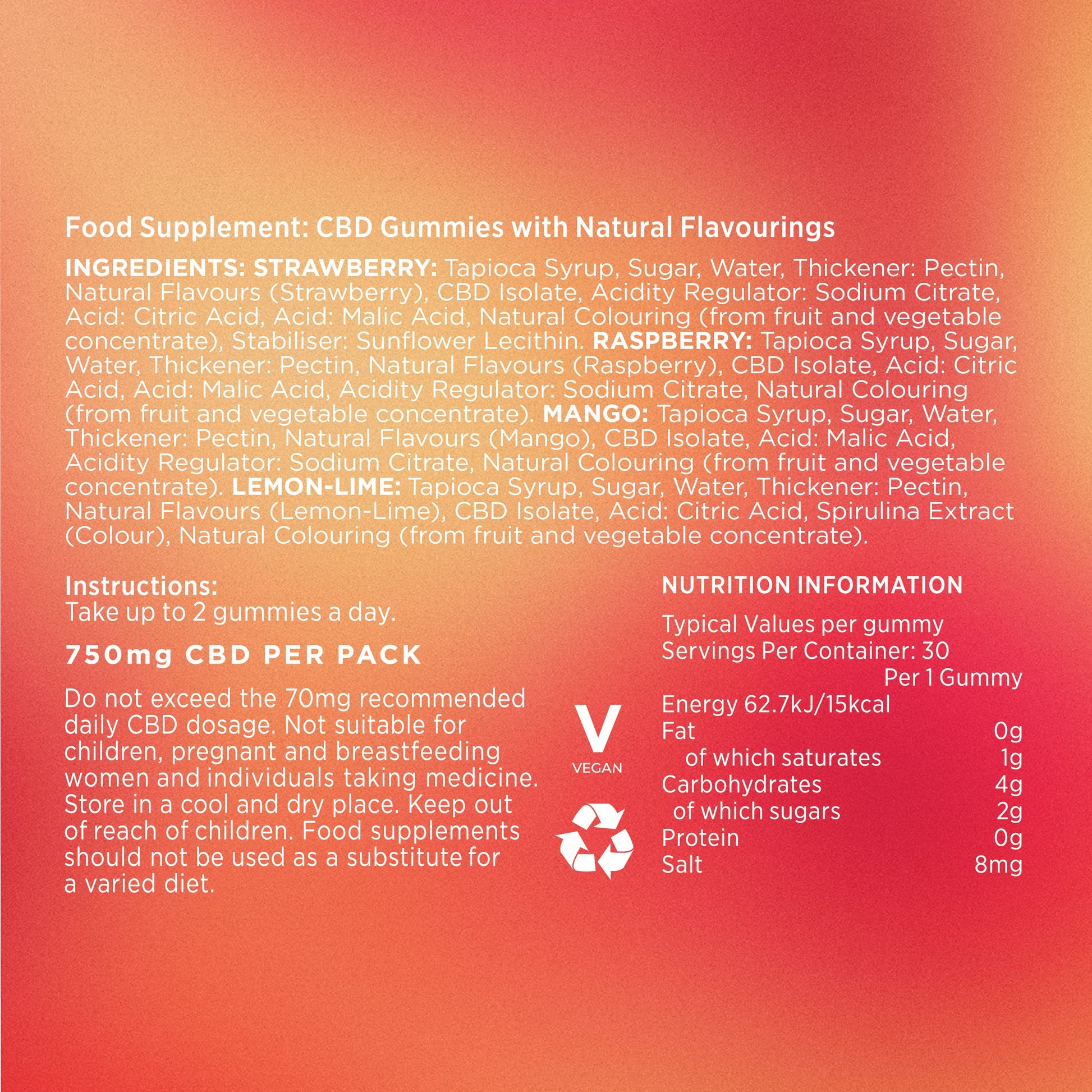 Goodrays - CBD Gummies - High Strength 30 x 25mg Mixed Fruits CBD Edibles Goodrays buy supplements canada