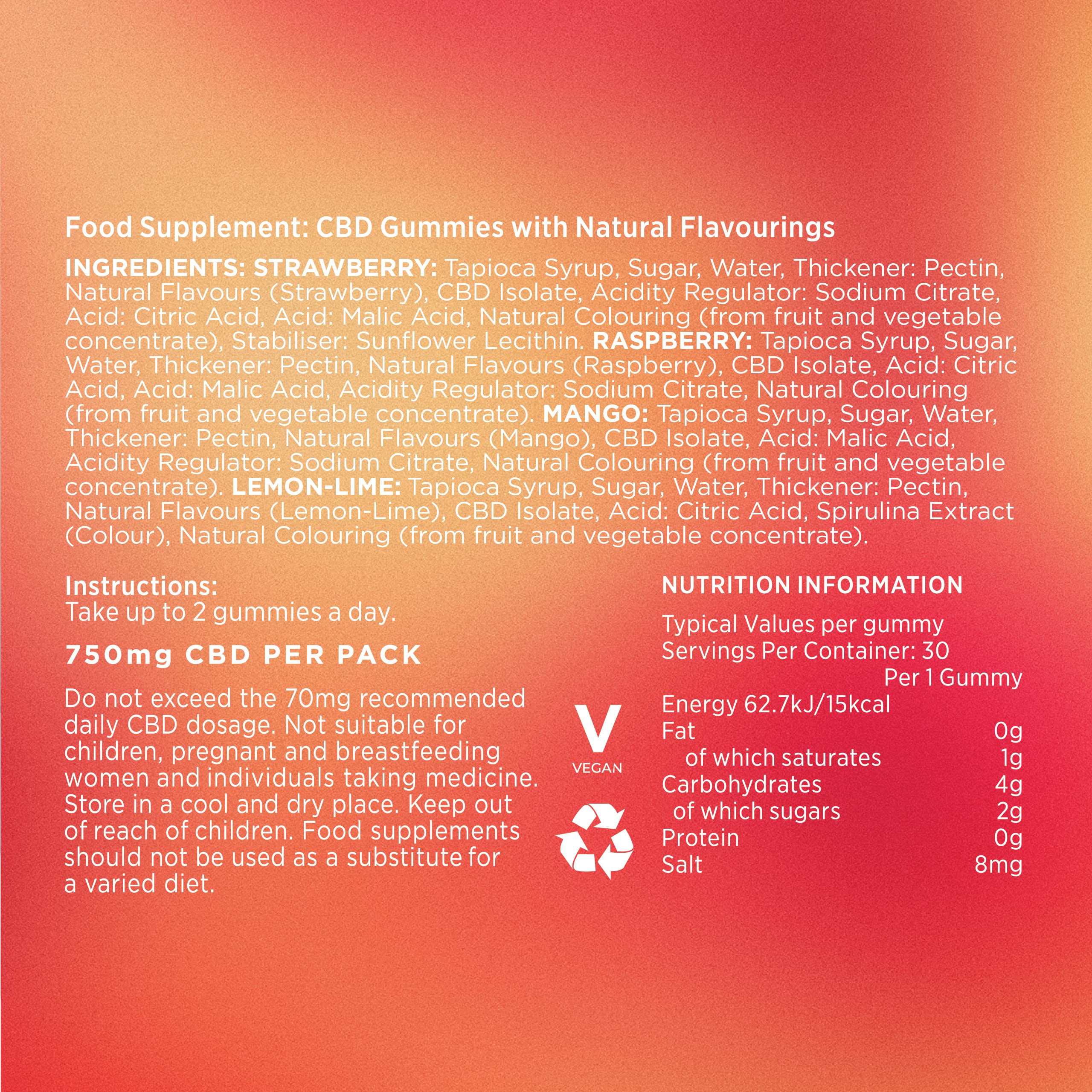 Goodrays - CBD Gummies - High Strength 30 x 25mg Mixed Fruits CBD Edibles Goodrays buy supplements canada