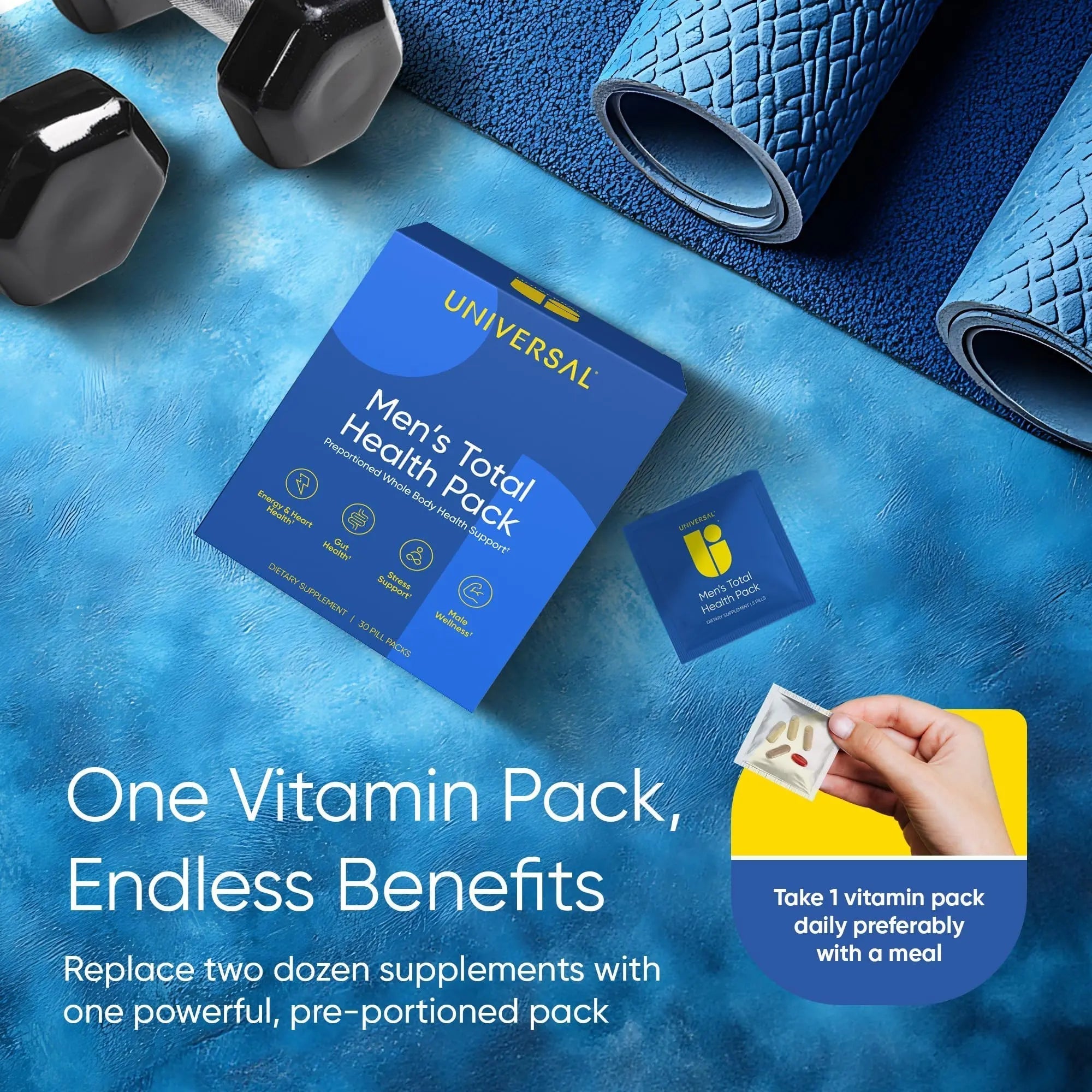 Men's Total Health Daily Vitamin Packs - 22 Essential Minerals & Vitamins for Men, All-in-One Multivitamin Supplement for Energy Universal U buy supplements canada