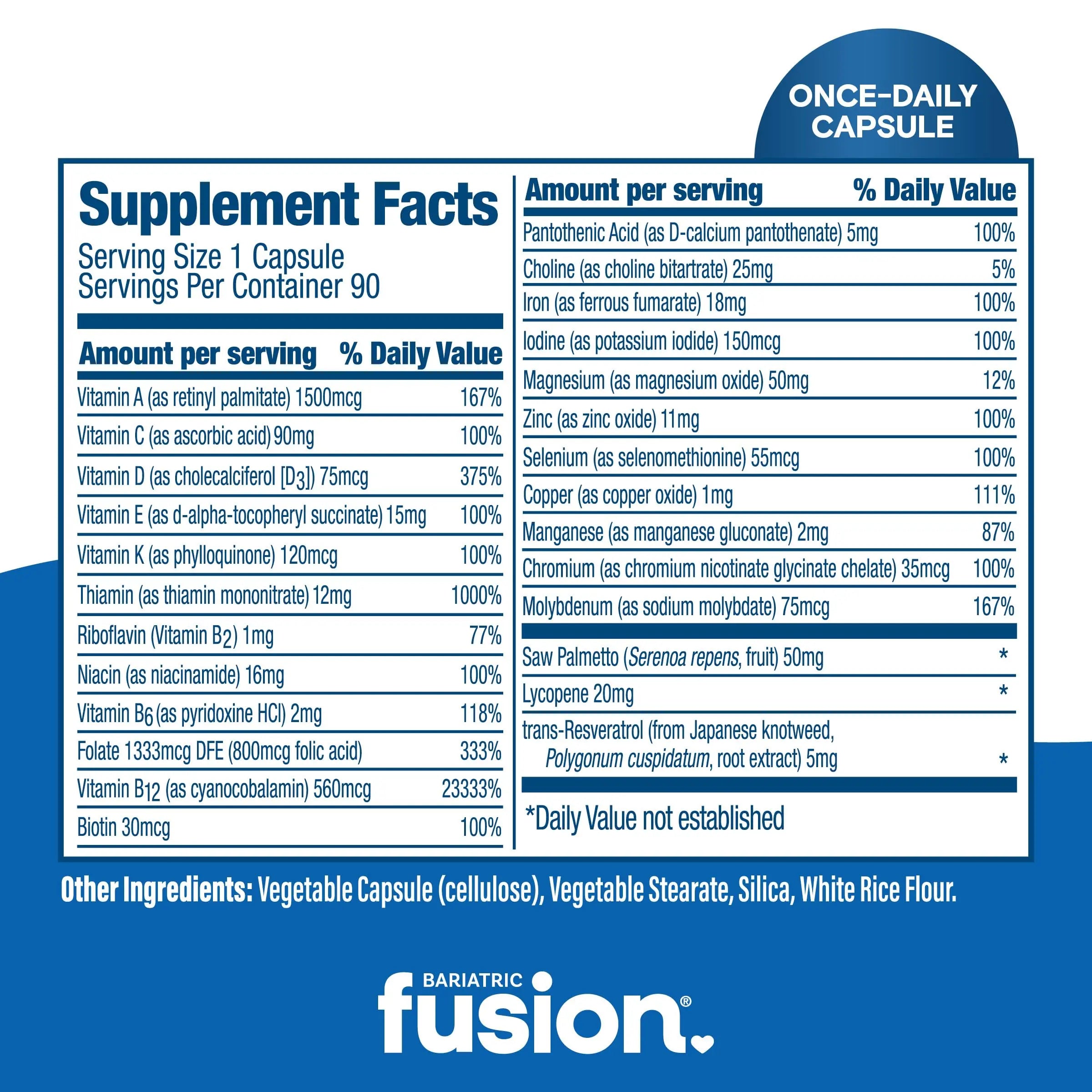 Bariatric Fusion One Per Day Bariatric Multivitamin with Iron for Men | with Prostate and Heart Support Vitamins* | Bariatric Fusion buy supplements canada