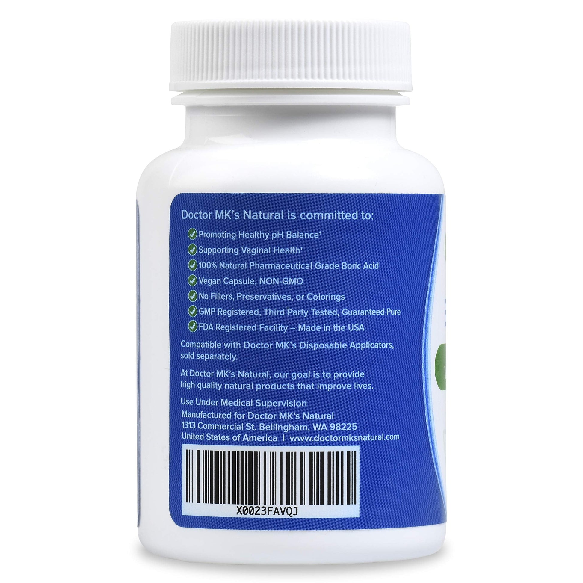 doctor MK's NATURAL Boric Acid Suppositories (600mg) for Healthy Feminine pH Support doctor MK's NATURAL buy supplements canada