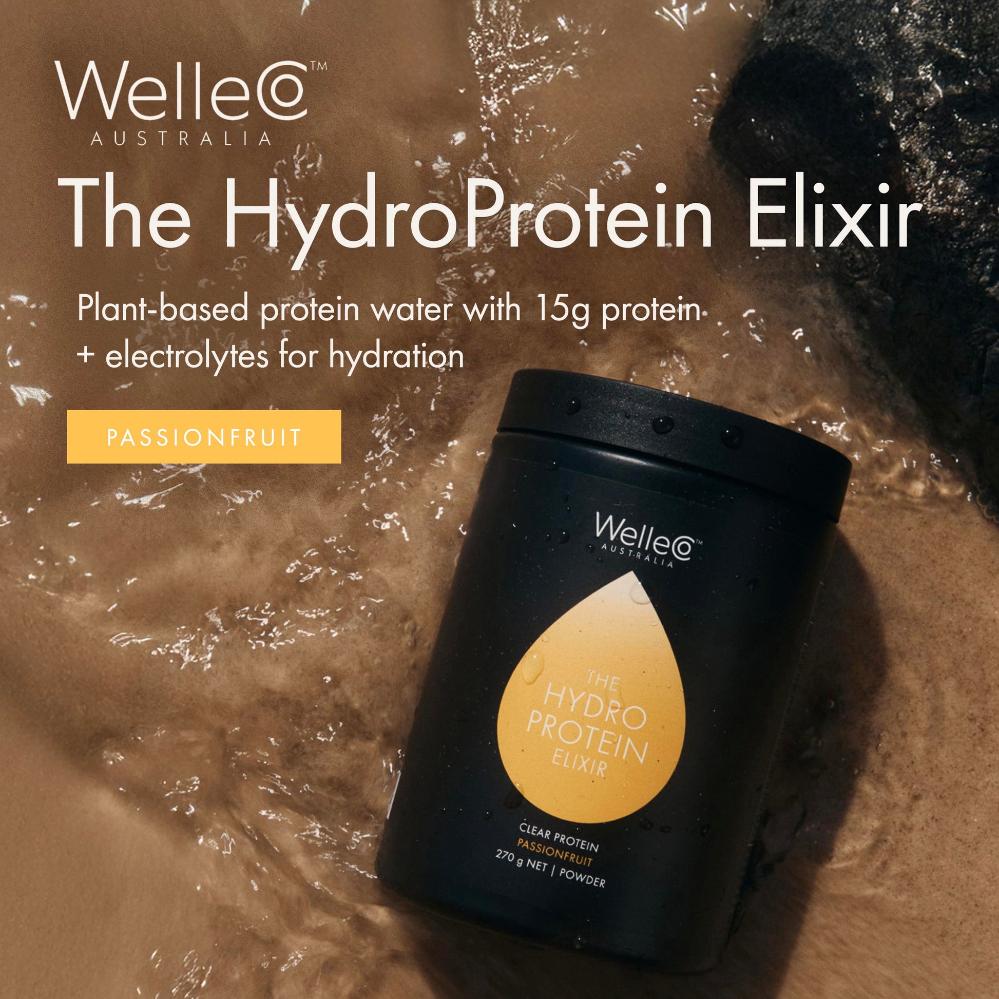 WelleCo HydroProtein Elixir, Potassium Electrolyte Powder with 15g Vegan Protein for Energy, Healthy Hair, Skin & Nails, Easy to Digest Powdered Electrolytes, Passionfruit, 9.5oz Jar WelleCo buy supplements canada