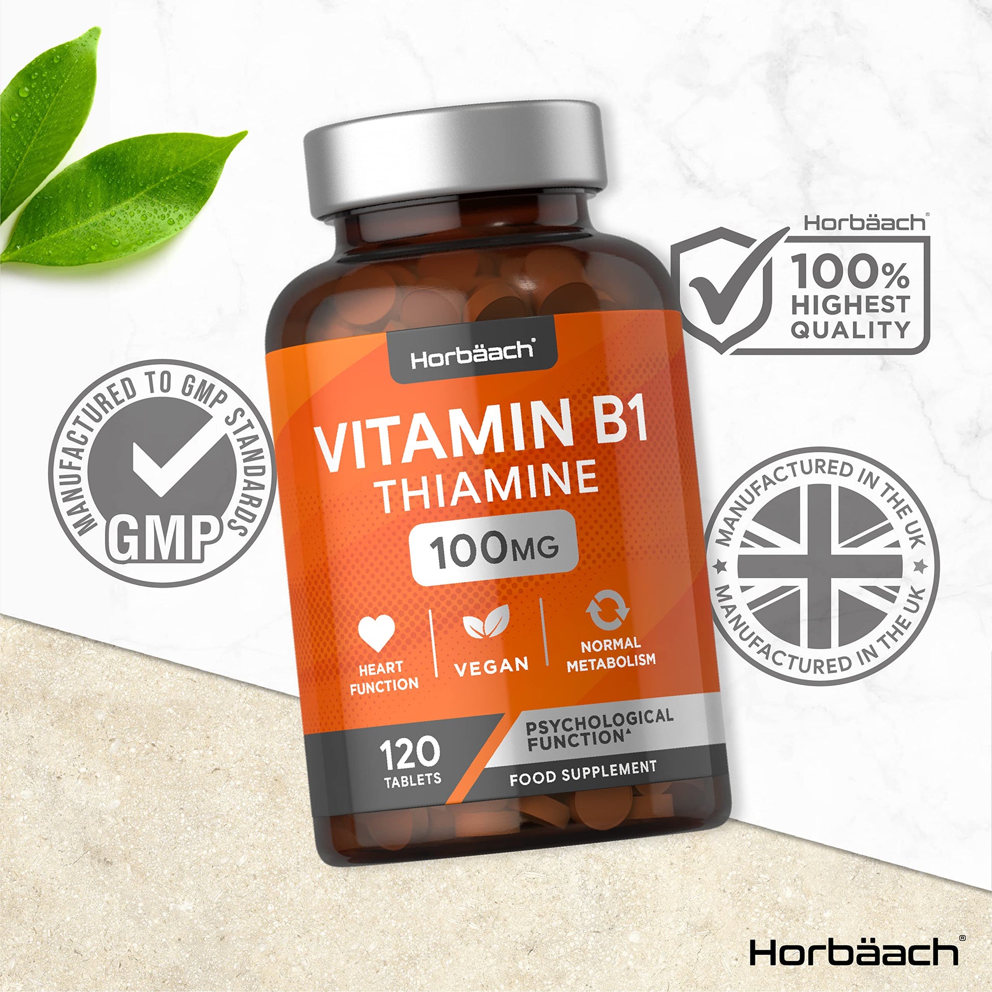 Vitamin B1 Thiamine High Strength 100mg | 120 Vegan Tablets | No Artificial Horbäach buy supplements canada