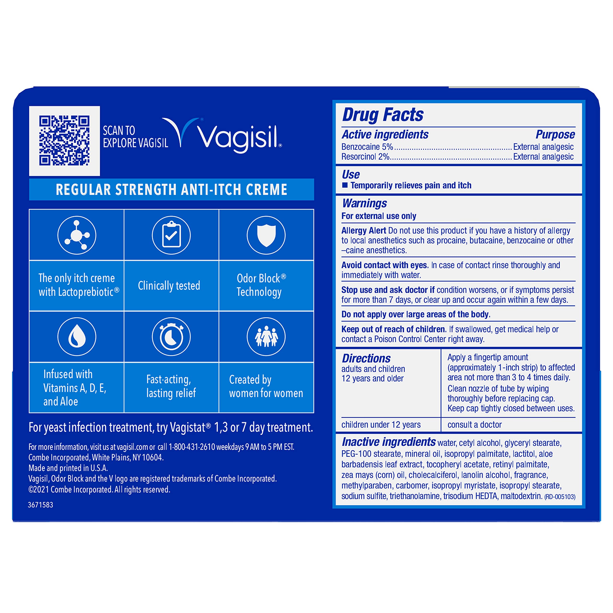 Vagisil Regular Strength Anti-Itch Feminine Cream for Women, Gynecologist Tested Vagisil buy supplements canada
