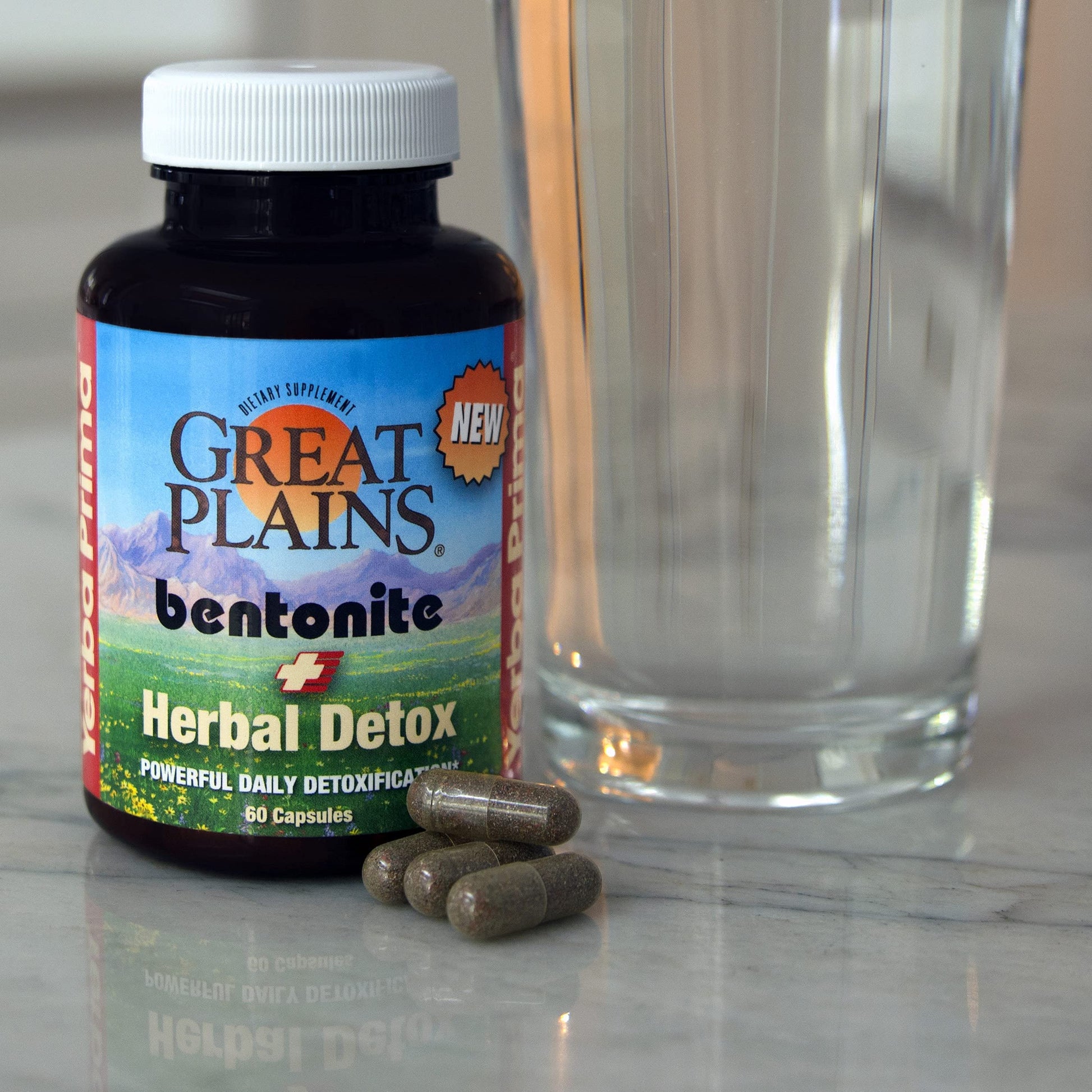 Yerba Prima Bentonite Clay Plus Herbal Detox - 60 Veggie Capsules - Natural Cleansing Supplement Yerba Prima buy supplements canada