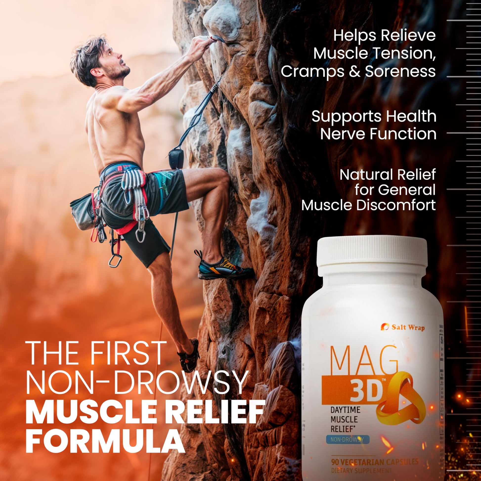 SaltWrap Mag 3D – Daytime (Non-Drowsy) Leg Cramp & Muscle Relief Support - Natural Supplement for Muscle and Nerve Health with Turmeric, Alpha Lipoic Acid & Magnesium SaltWrap buy supplements canada