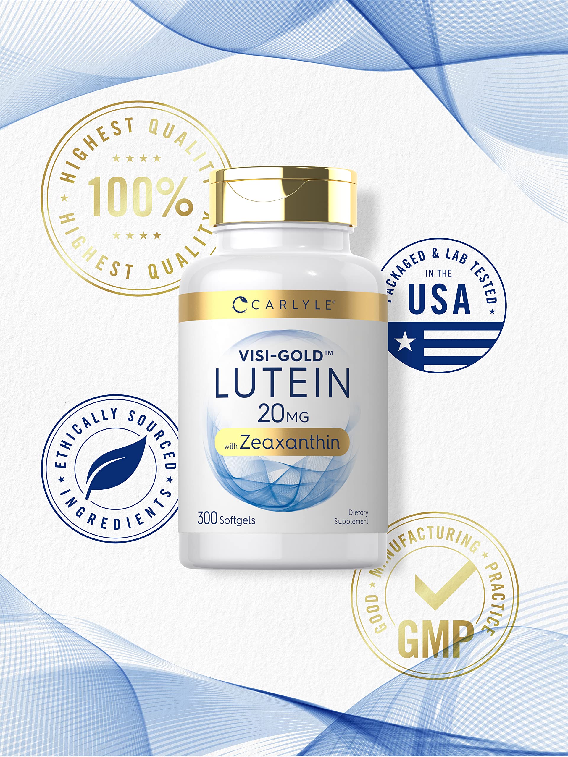 Carlyle Lutein and Zeaxanthin 20mg | 300 Softgels | Eye Health Vitamins | Non-GMO & Gluten Free Supplement Carlyle buy supplements canada
