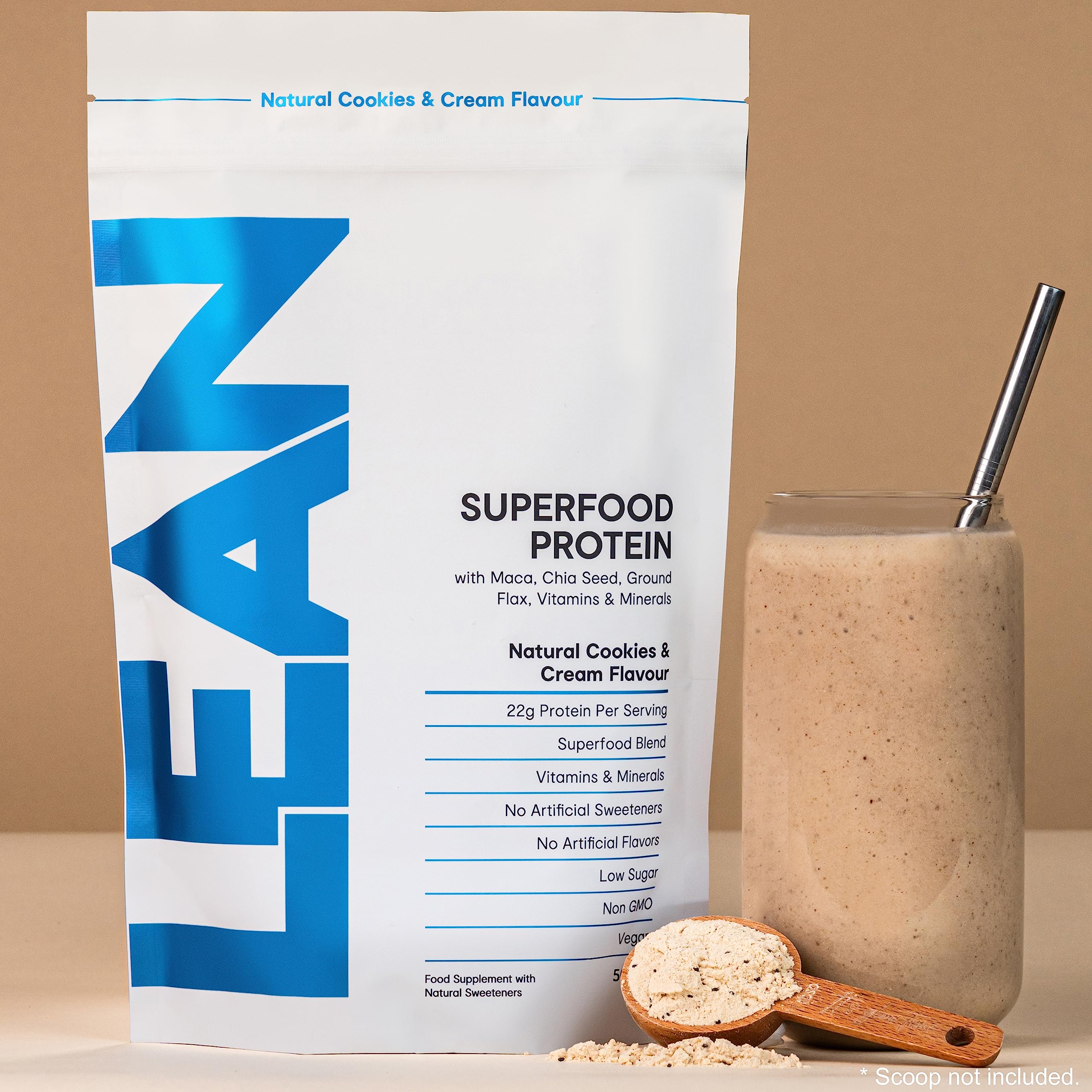 LEAN with Lilly Superfood Protein Vegan Protein Plant Based Protein Cookies and Cream Flavour 500g Lean With Lilly buy supplements canada