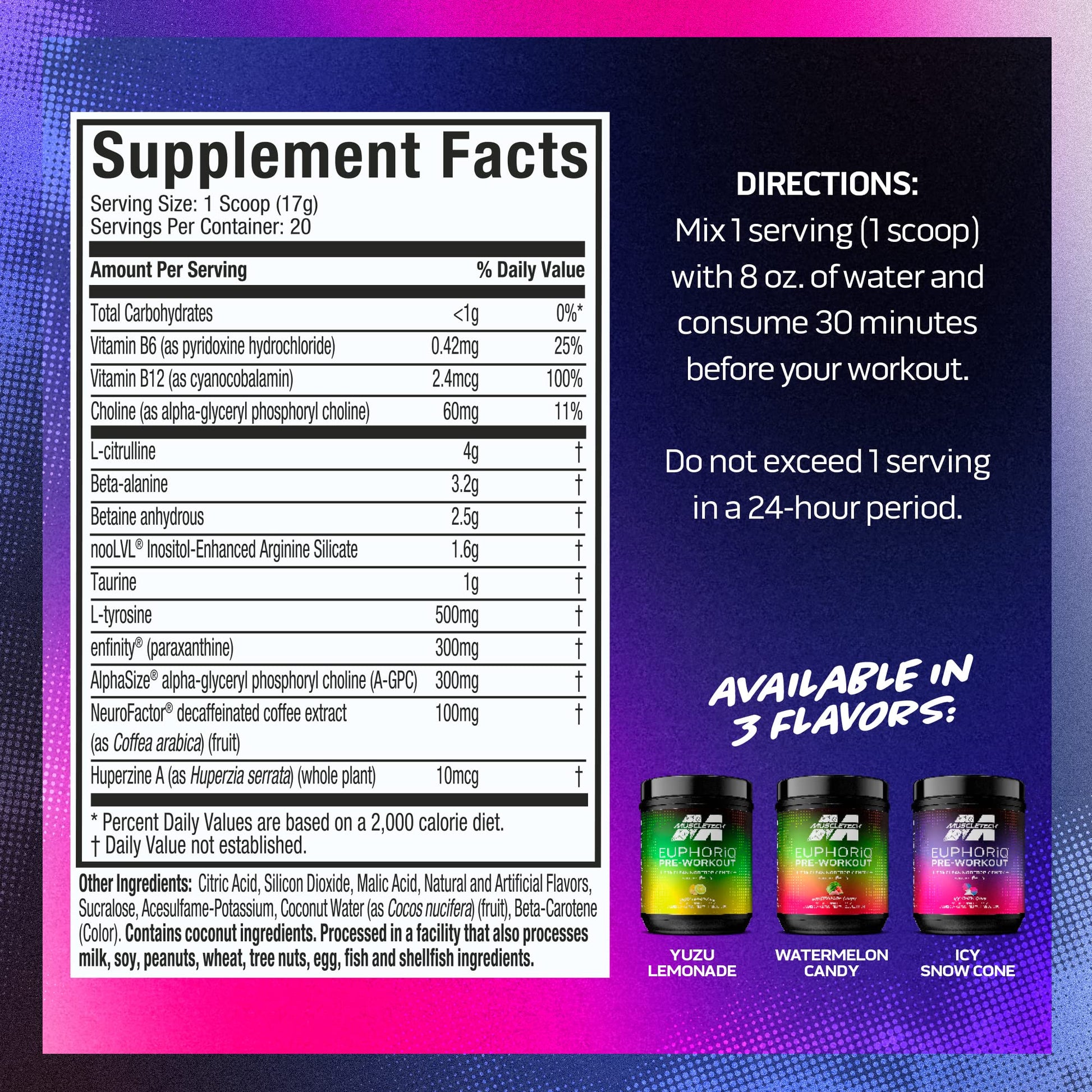 Pre Workout Powder MuscleTech EuphoriQ PreWorkout Smart Pre Workout Powder MuscleTech buy supplements canada