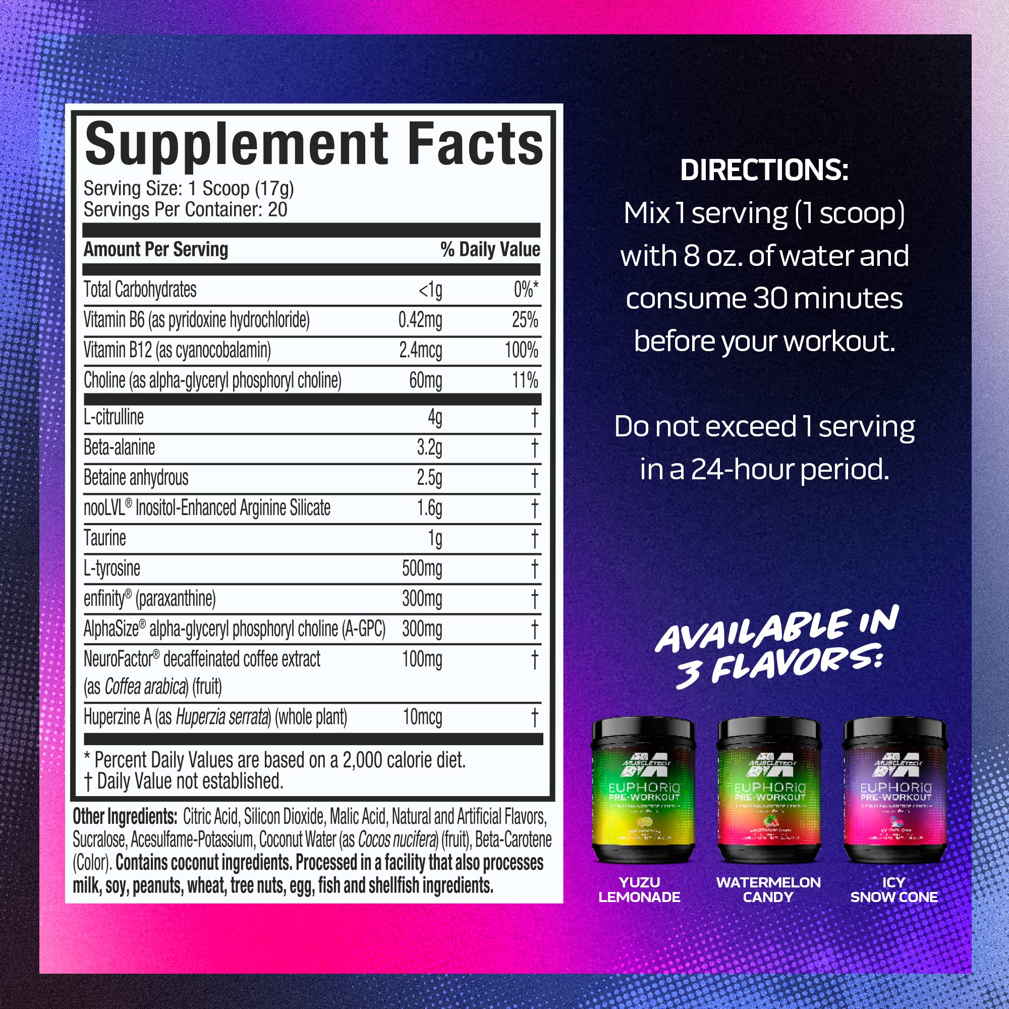 Pre Workout Powder MuscleTech EuphoriQ PreWorkout Smart Pre Workout Powder MuscleTech buy supplements canada