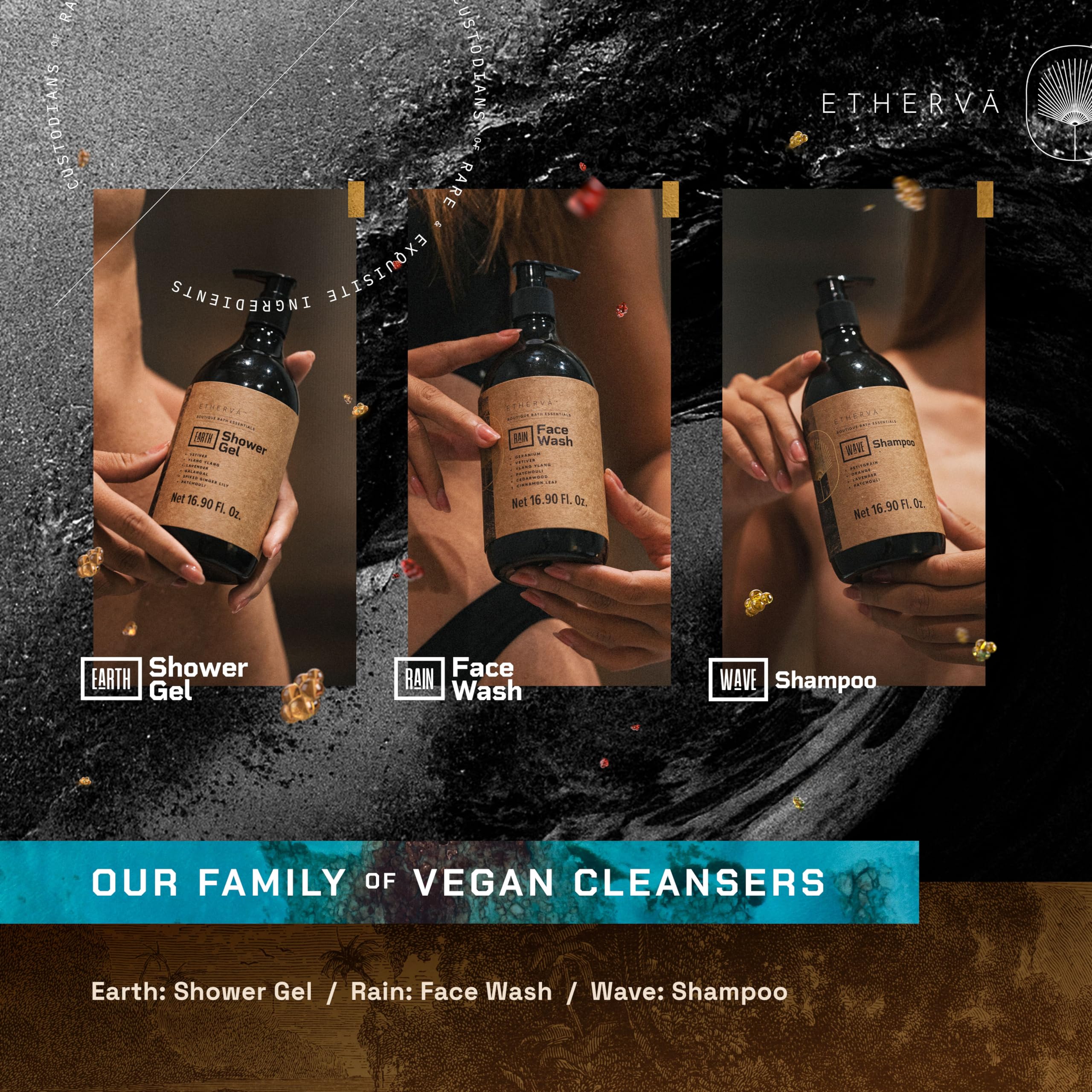 ETHERVA EARTH Body Wash for Men & Women | Patchouli, Vetiver, Incense, Virgin Coconut Oil ETHERVA buy supplements canada