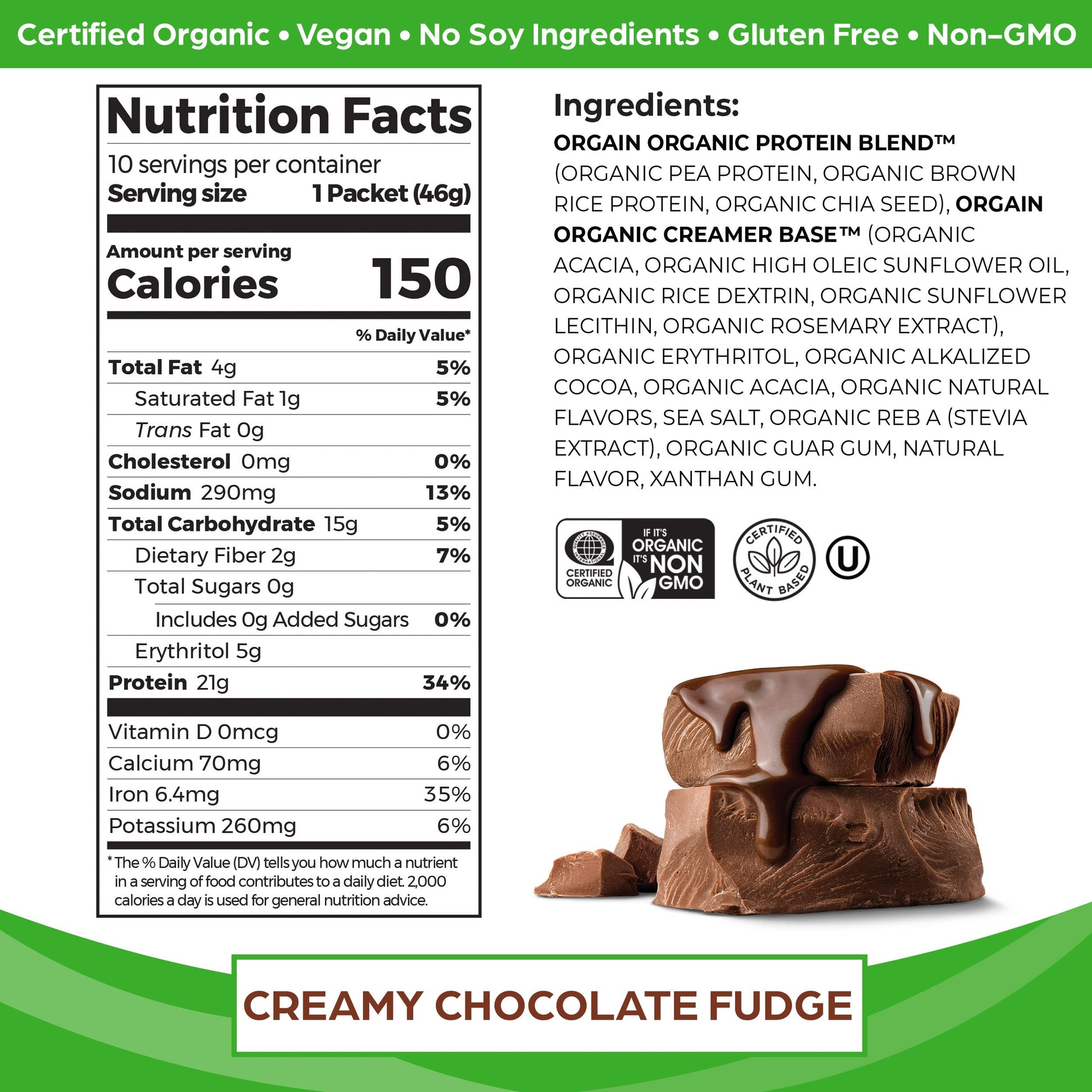 Orgain Organic Vegan Protein Powder, Chocolate Fudge - 21g Plant Based Protein, Gluten Orgain buy supplements canada