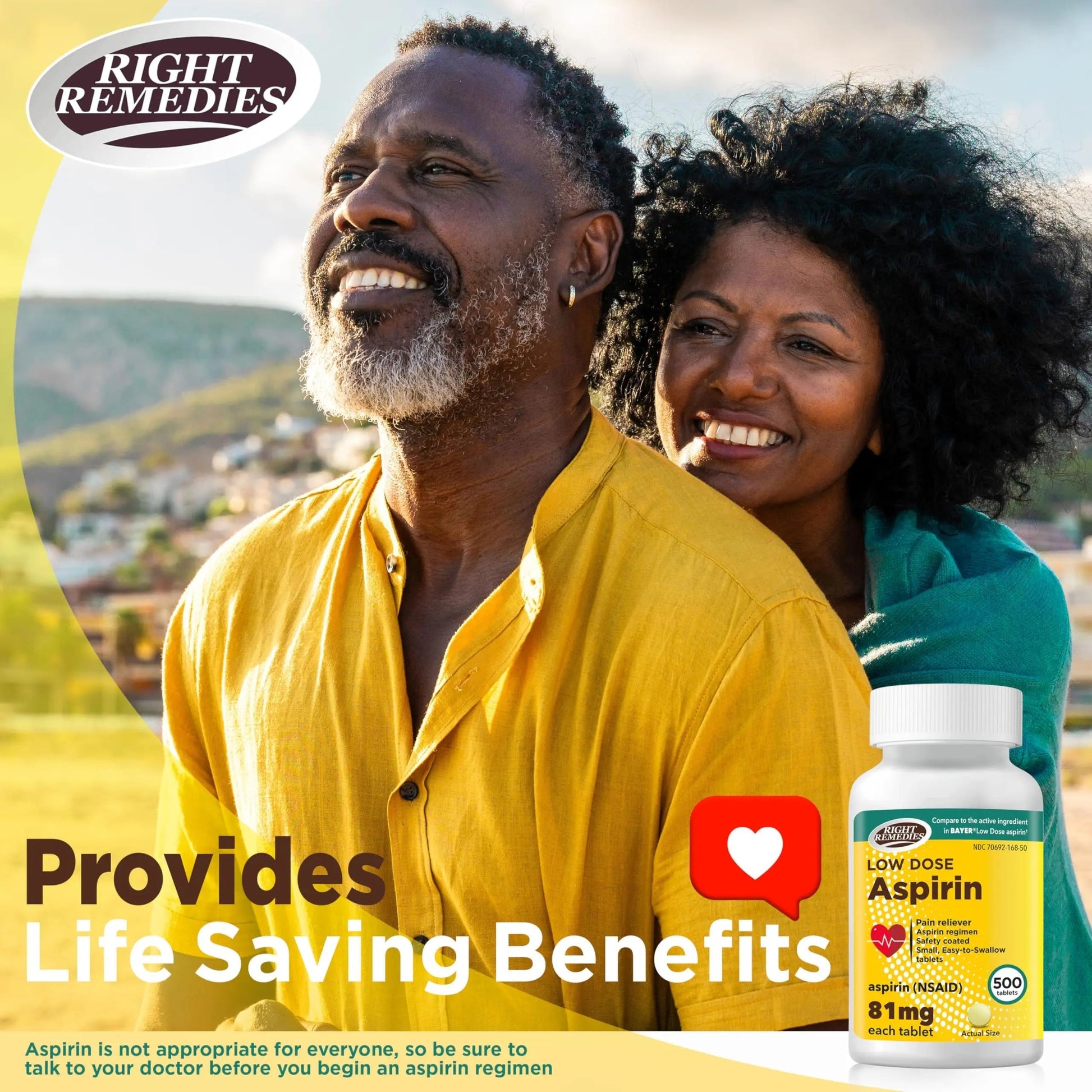 RIGHT REMEDIES Low Dose Aspirin 81mg, Enteric Coated Tablets, NSAID Pain Reliever & Fever Reducer for Adults, Compare to the Active Ingredient in Bayer® Low Dose Aspirin (500ct) RIGHT REMEDIES buy supplements canada