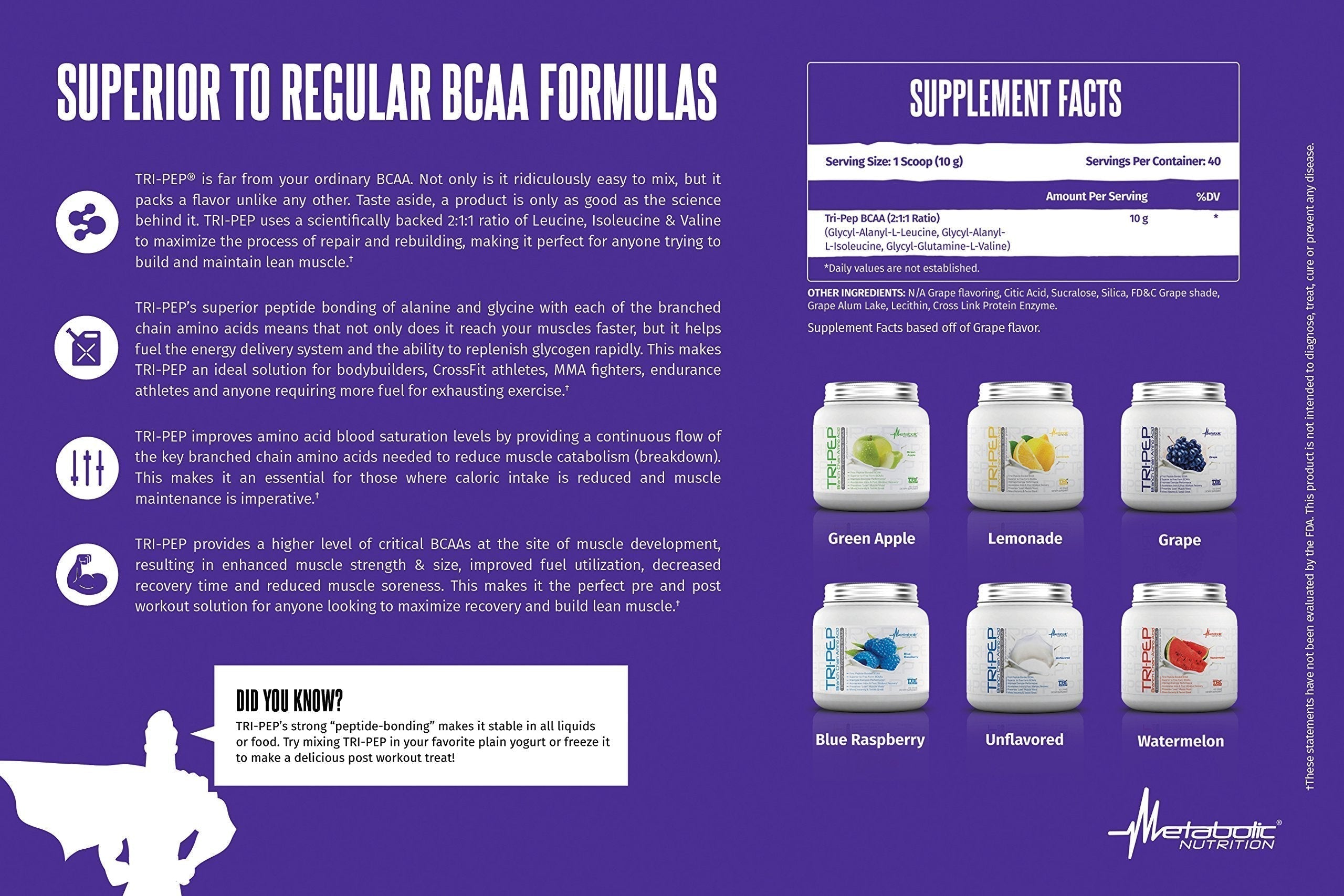 Metabolic Nutrition | TRIPEP - Tri-Peptide Branch Chain Amino Acid, BCAA Powder Metabolic Nutrition buy supplements canada