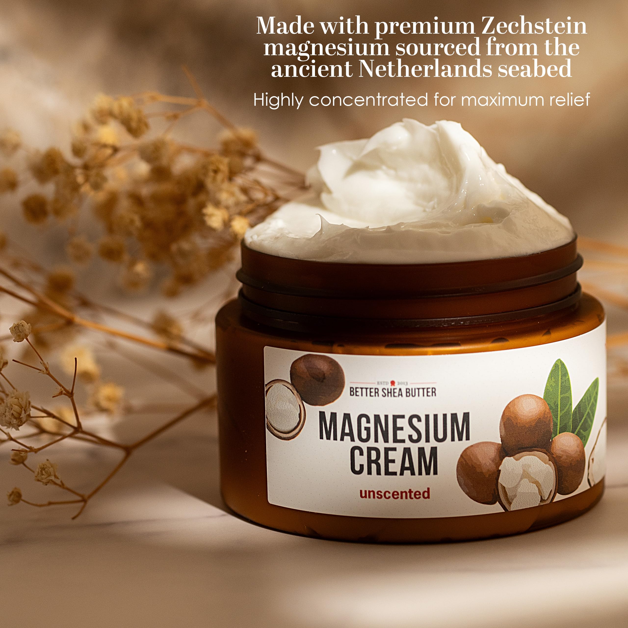 Better Shea Butter Magnesium Cream for Leg Cramps | Relieves Muscle Tension | Night Lotion Safe for Pregnancy, Kids and Babies | Organic and Natural Ingredients | Vegan, Made in USA | (Unscented) Better Shea Butter buy supplements canada