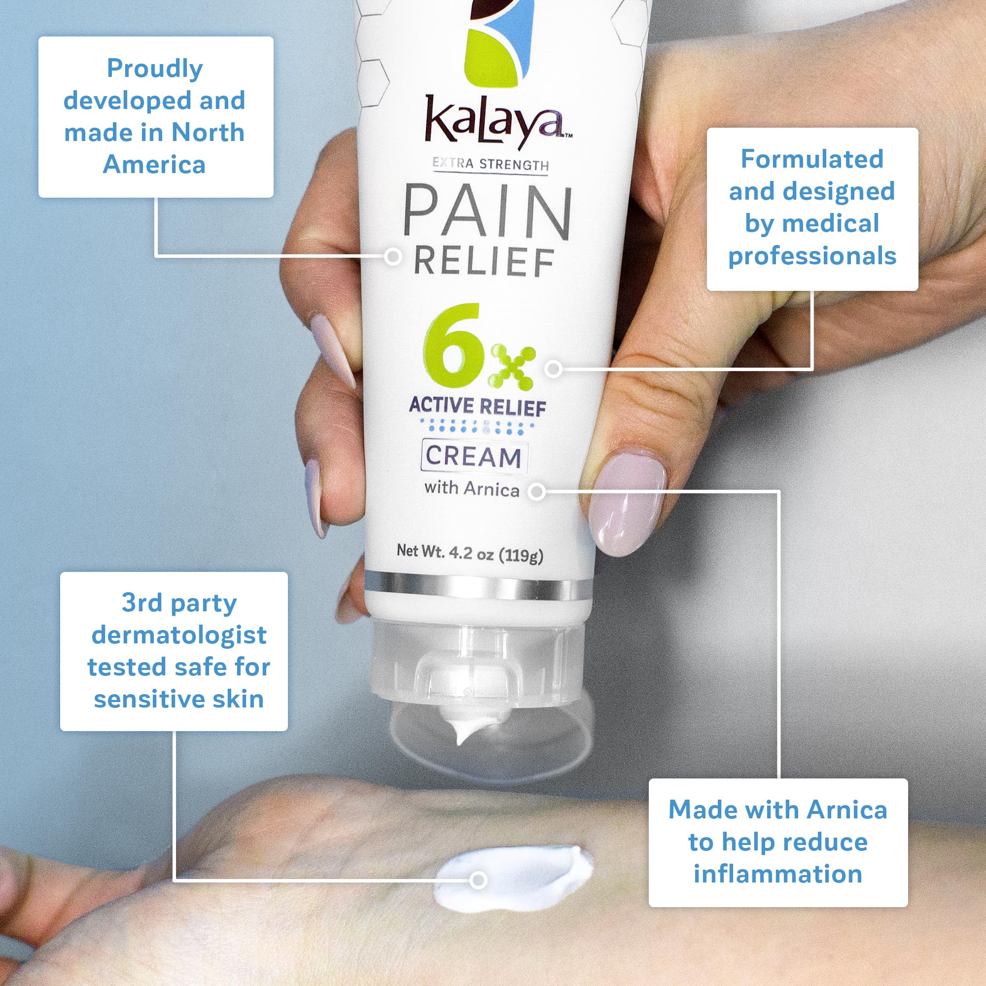 Kalaya 6X Pain Relief Arnica Cream with Massager and 6X Extra Strength Pain Relief Cream Kalaya Naturals buy supplements canada