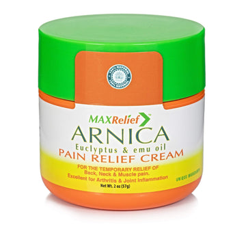 MaxRelief Arnica Montana Pain Cream - Advanced Formula for Deep Relief - Soothe Knee, Joint & Muscle Pain - Reduce Swelling, Joint Inflammation Fibromyalgia & Plantar Fasciitis Relief - Emu Oil 2oz MaxRelief buy supplements canada