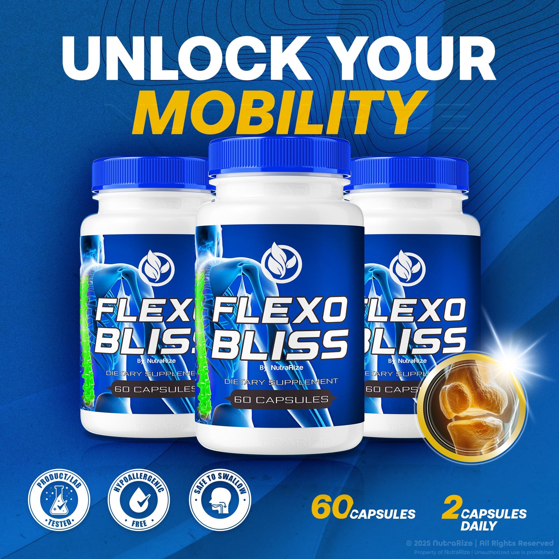 NutraRize Flexo Bliss, FlexoBliss Joint Health Support, All-Natural Supplement to Support Flexibility and Full Range of Motion, Official Flexo Bliss Reviews (60 Capsules) NutraRize buy supplements canada
