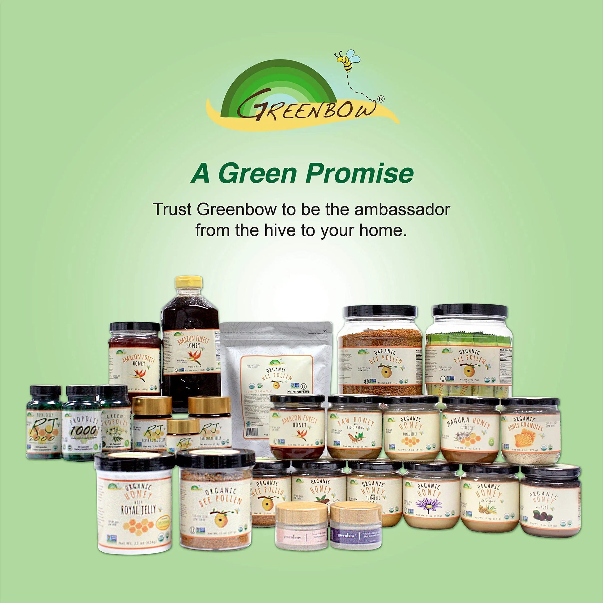 Greenbow Organic Bee Pollen - 100% USDA Certified Organic, Non-GMO, Halal, Kosher Certified, Pure & Natural Bee Pollen Greenbow buy supplements canada