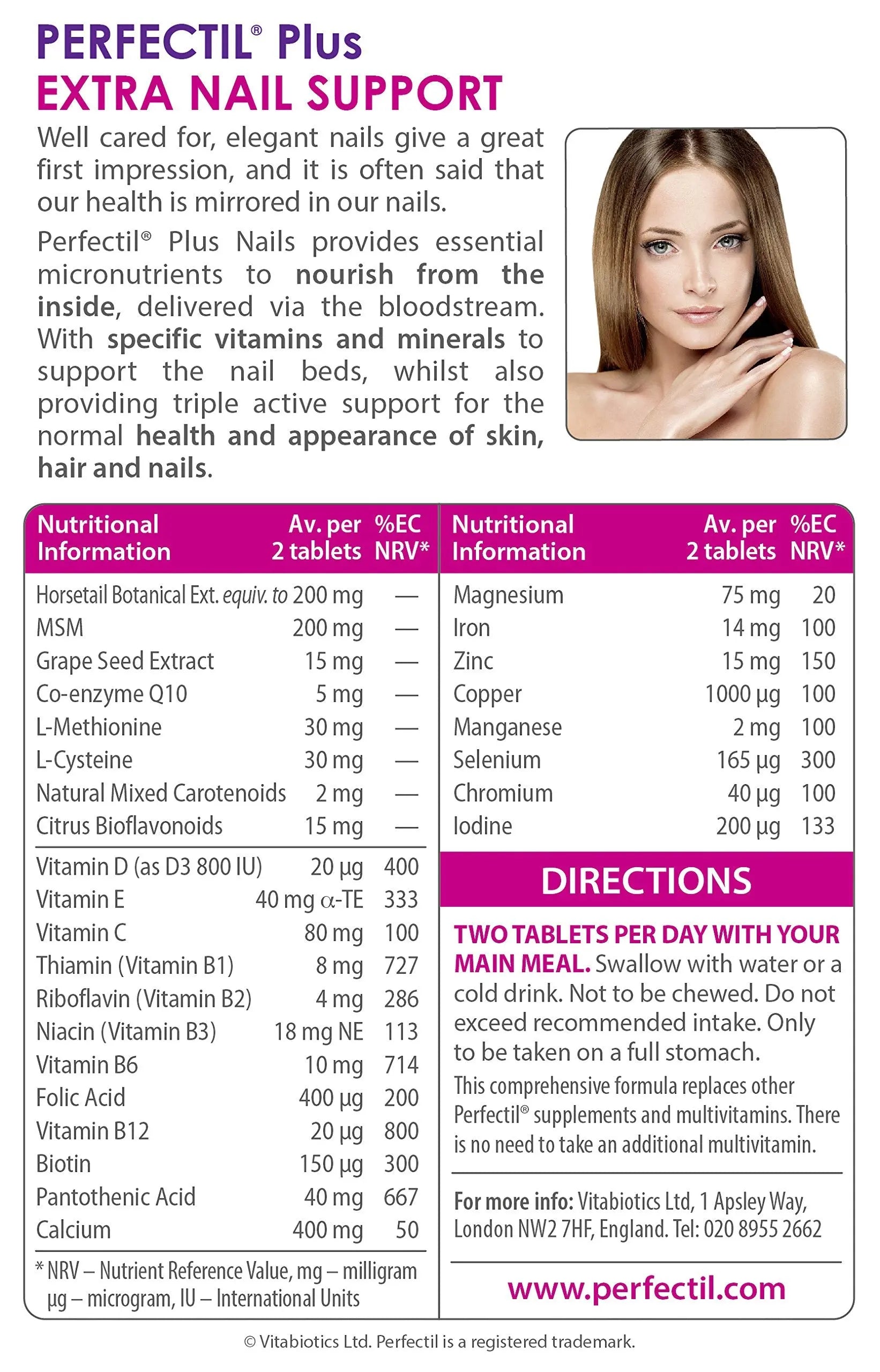 Vitabiotics - Perfectil - Plus Nails Extra Support - 60 Tablets Perfectil buy supplements canada
