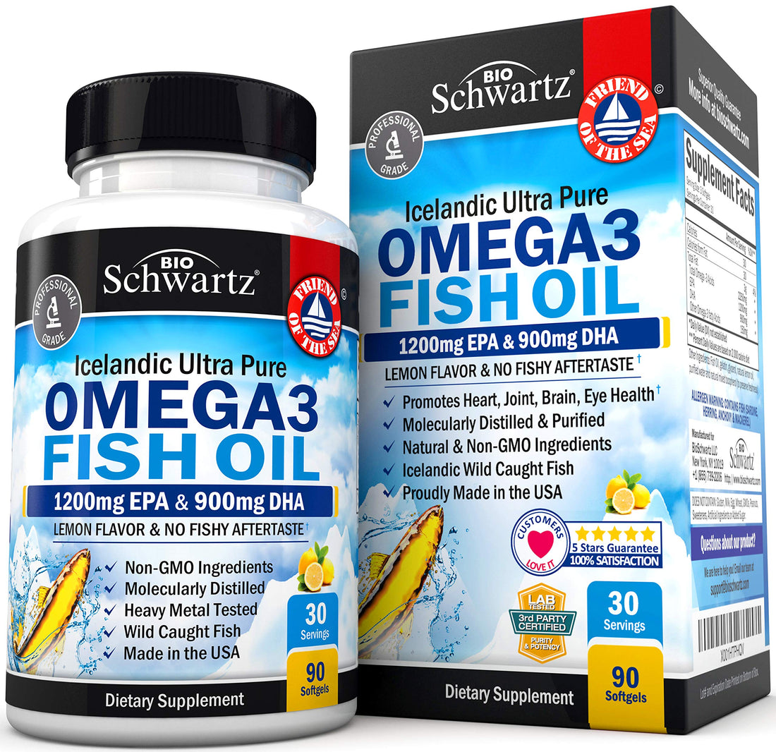 Omega 3 Fish Oil Supplement - 1200mg EPA and 900mg DHA Fatty Acid Per Serving BioSchwartz buy supplements canada