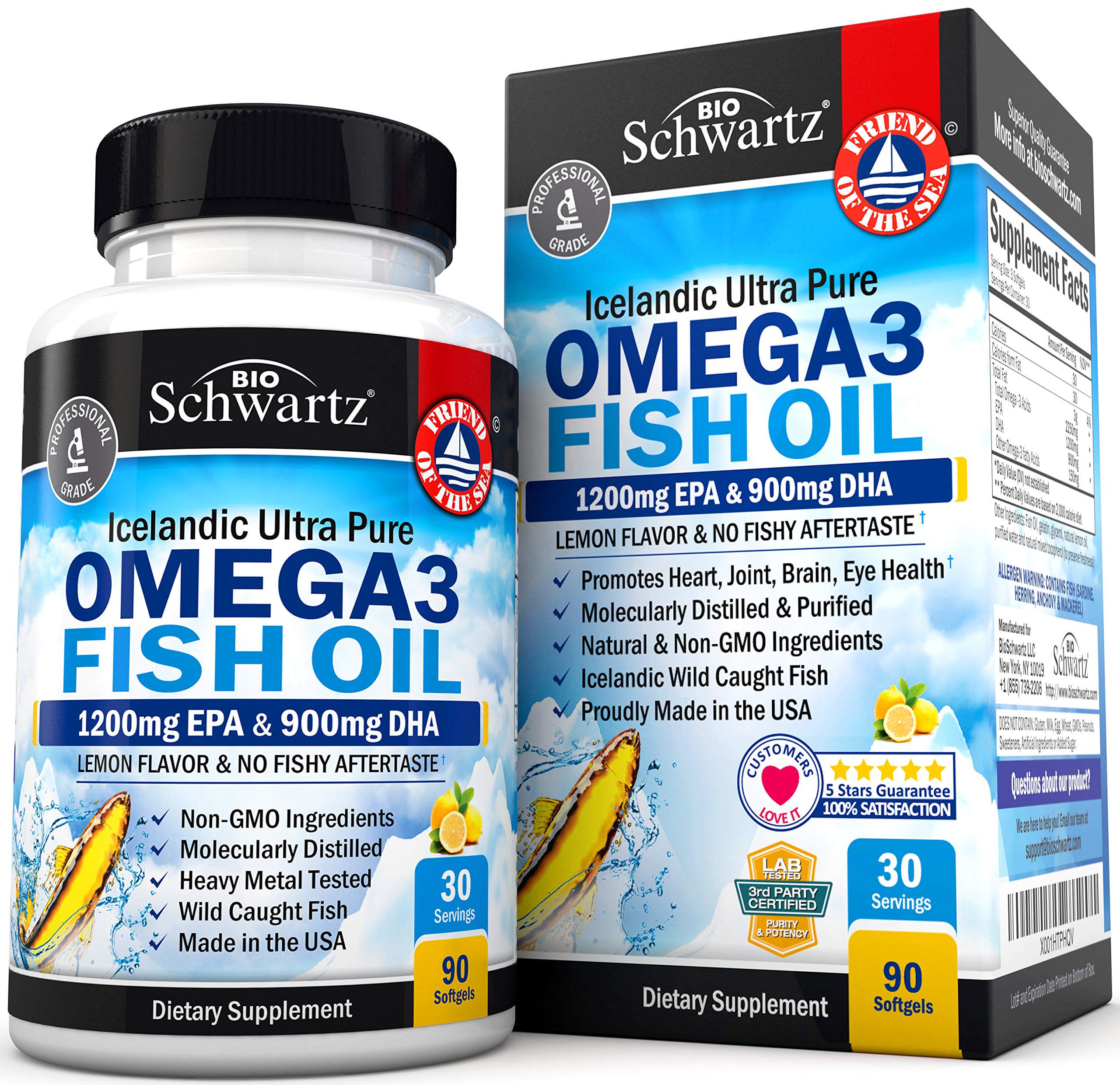 Omega 3 Fish Oil Supplement - 1200mg EPA and 900mg DHA Fatty Acid Per Serving BioSchwartz buy supplements canada