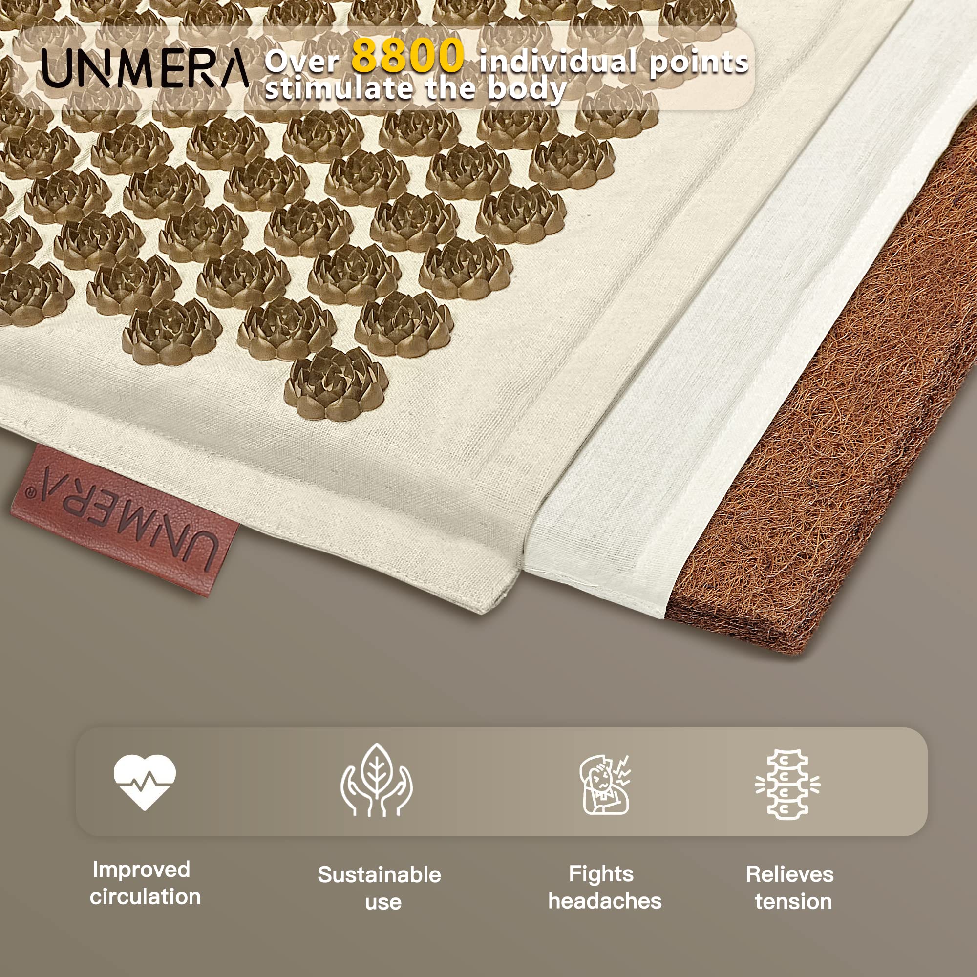 UNMERA Acupressure Mat and Pillow Set,Natural Premium Linen & Coconut Fiber Filling UNMERA buy supplements canada