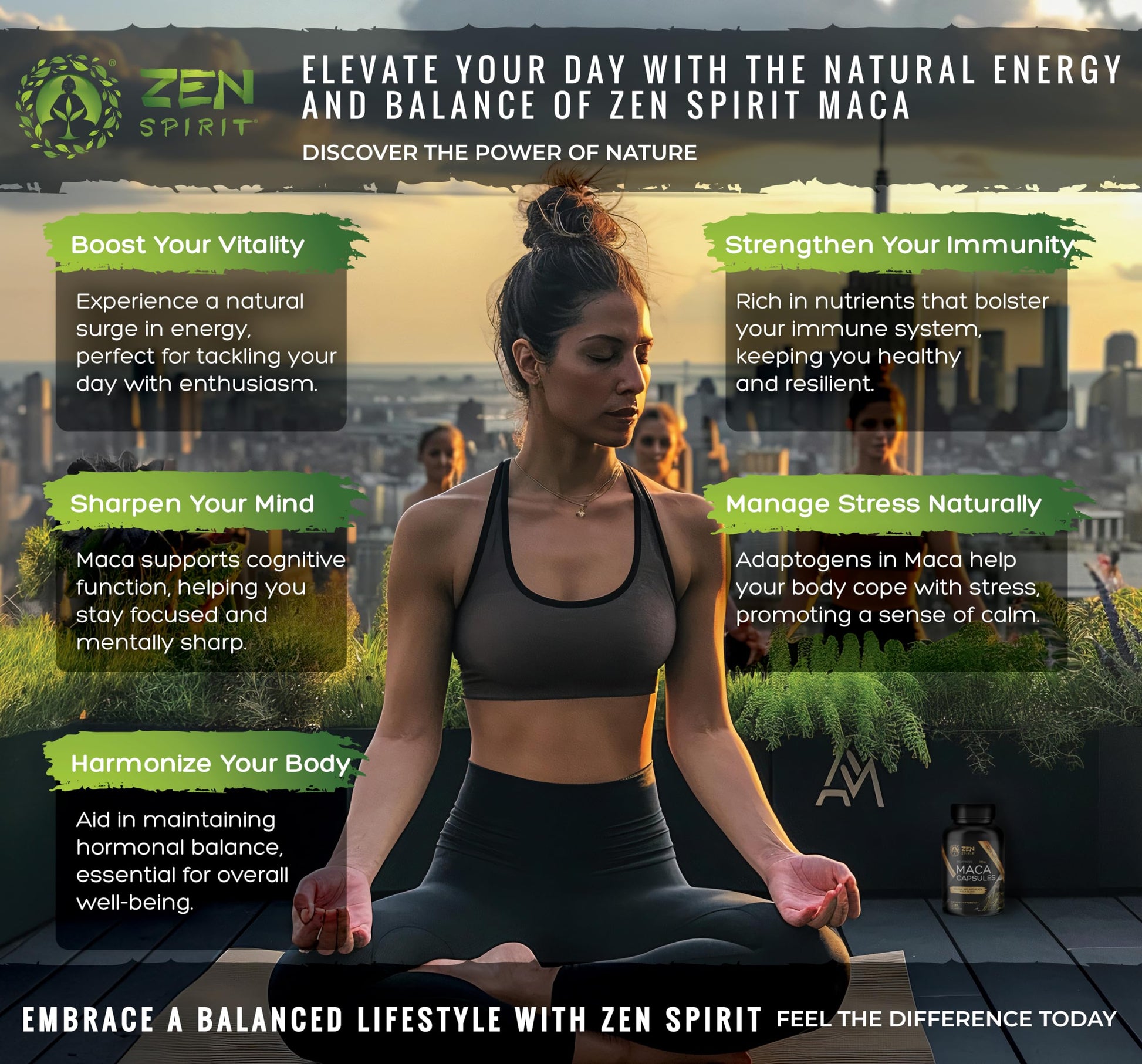 Zen Spirit Maca Root Powder Organic - Peruvian Root Premium Grade Superfood (Raw) - USDA & Vegan Certified - 1 Bag (8oz) Zen Spirit buy supplements canada