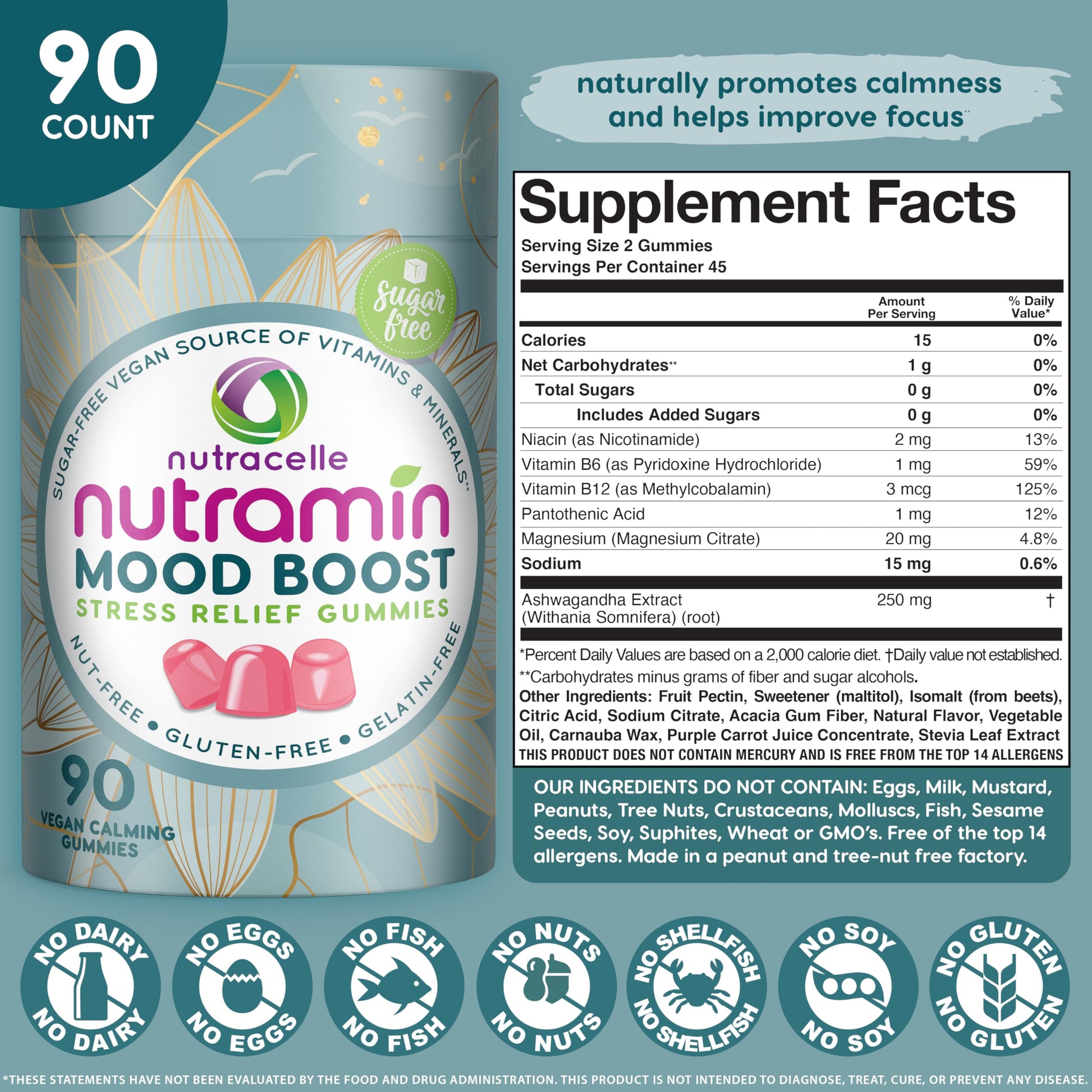 Nutracelle NUTRAMIN Mood Boost Multivitamin Gummy - Delicious & Yummy Anti-Stress Nutracelle buy supplements canada