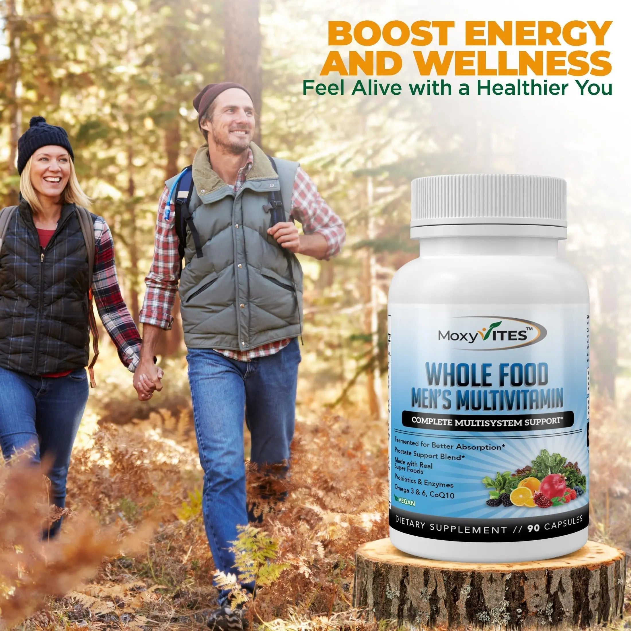 Methylated Mens Multivitamins - Daily Mens Vitamins with 44 Organic Whole Food - Multivitamin for Men with Iron & Fermented Nutrients MoxyVites buy supplements canada