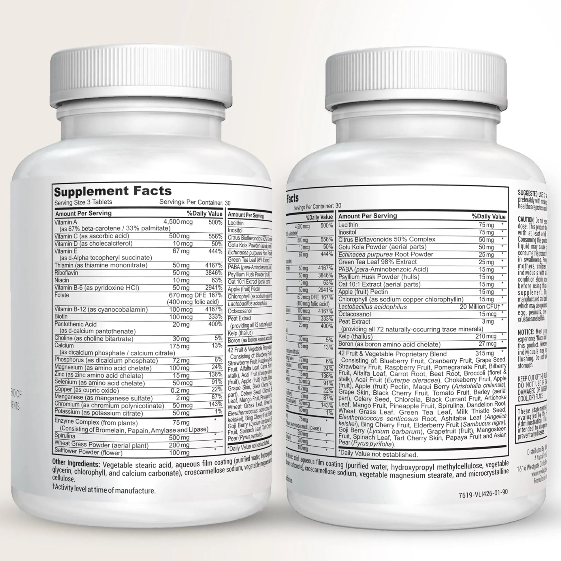 Fruit and Veggies Supplement - Multi Vitamins for Adults w/ Vitamins A, B Complex, D, E, Zinc, Biotin, Calcium - Fruit Vegetable Supplements for Energy & Immunity Support Daily Defense buy supplements canada