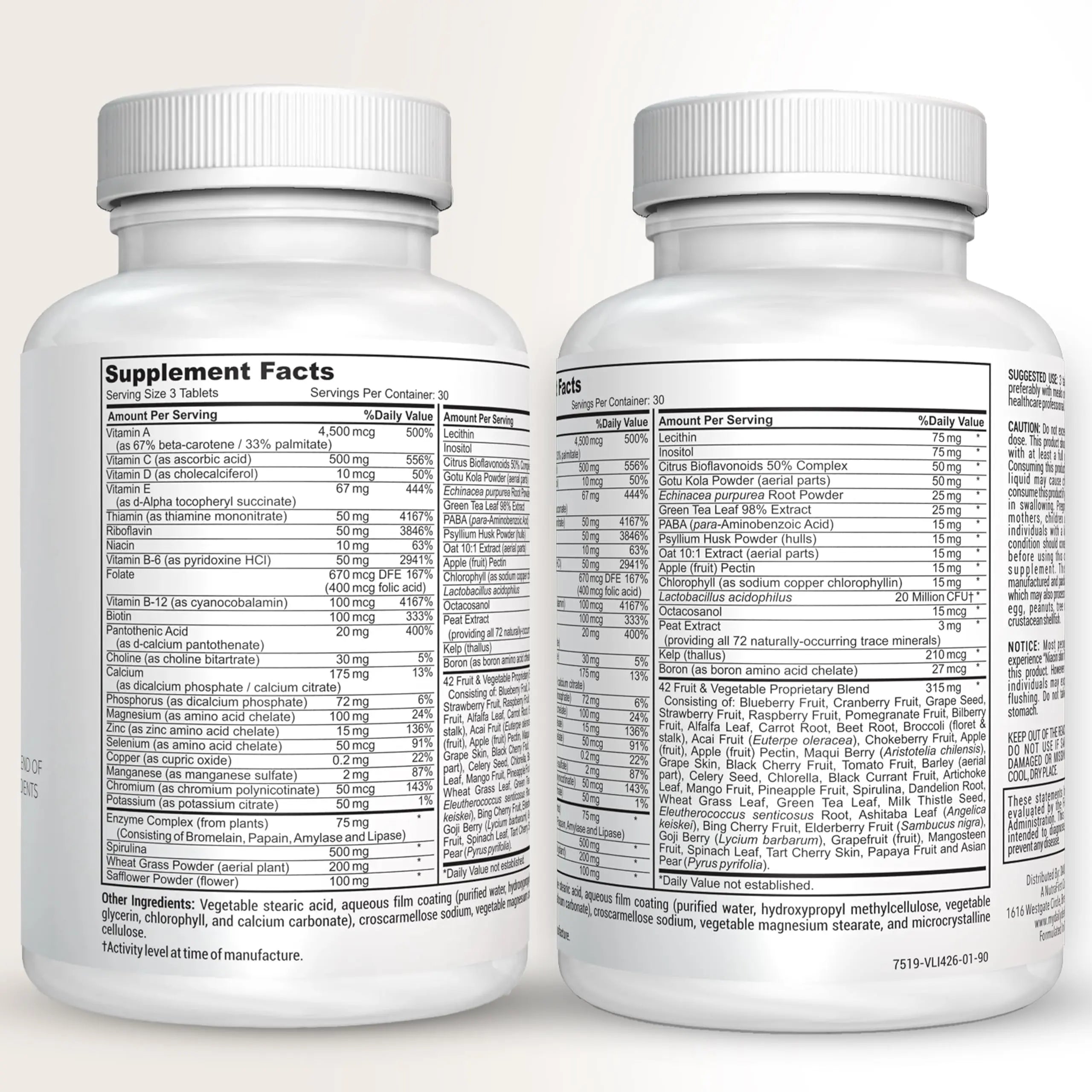 Fruit and Veggies Supplement - Multi Vitamins for Adults w/ Vitamins A, B Complex, D, E, Zinc, Biotin, Calcium - Fruit Vegetable Supplements for Energy & Immunity Support Daily Defense buy supplements canada