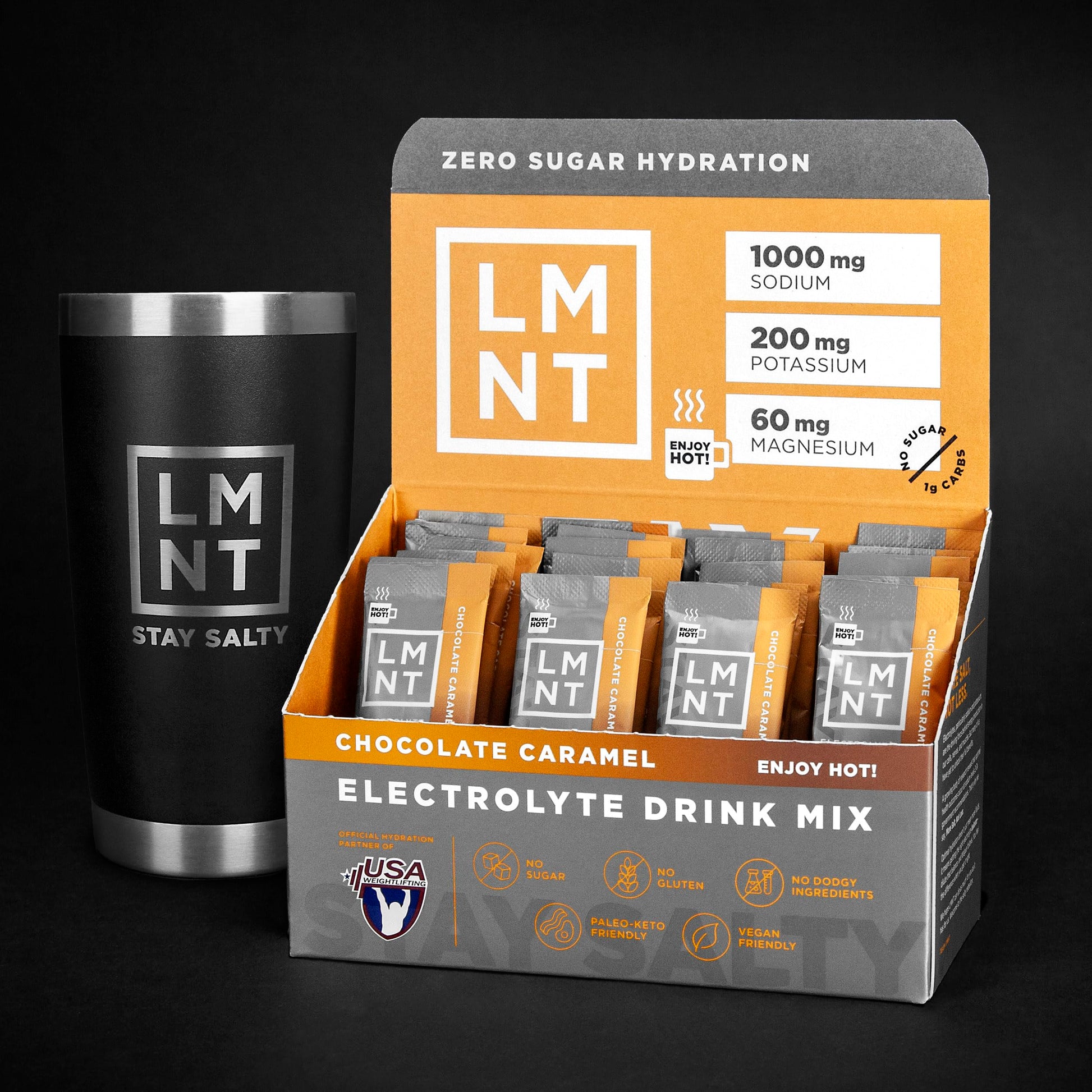 LMNT Hot Chocolate and Coffee Mixer - Chocolate Caramel Salt Electrolytes | No Sugar Drink LMNT buy supplements canada