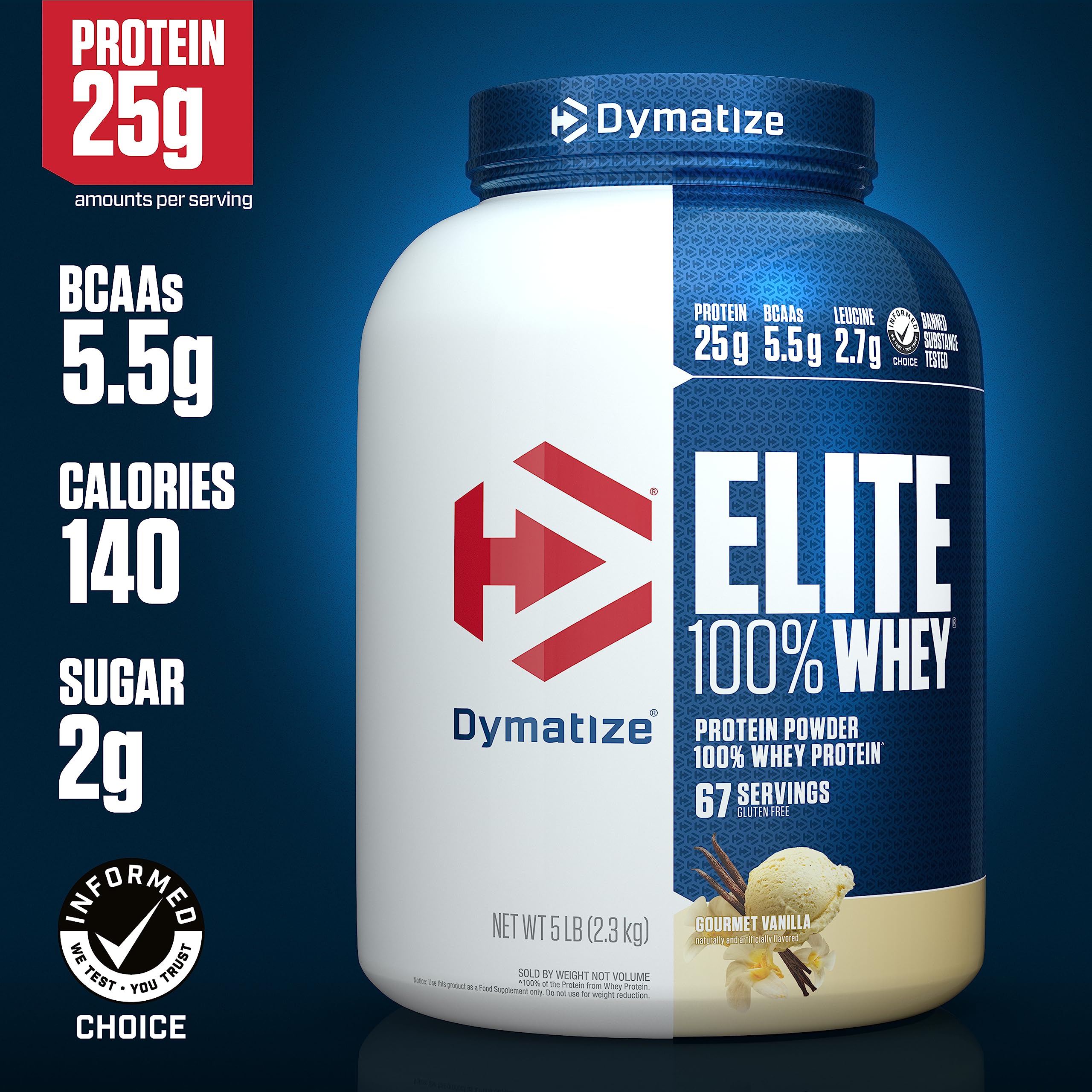 Dymatize Elite 100% Whey Protein Powder, 25g Protein, 5.5g BCAAs & 2.7g L-Leucine Dymatize buy supplements canada