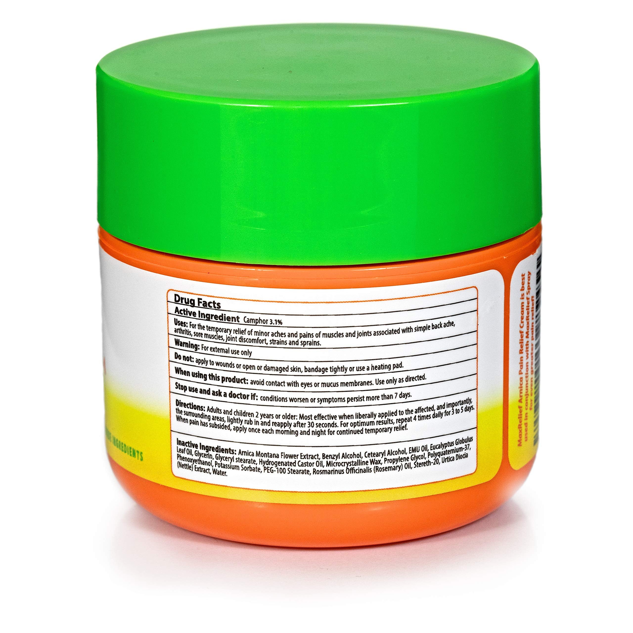 MaxRelief Arnica Montana Pain Cream - Advanced Formula for Deep Relief - Soothe Knee, Joint & Muscle Pain - Reduce Swelling, Joint Inflammation Fibromyalgia & Plantar Fasciitis Relief - Emu Oil 2oz MaxRelief buy supplements canada