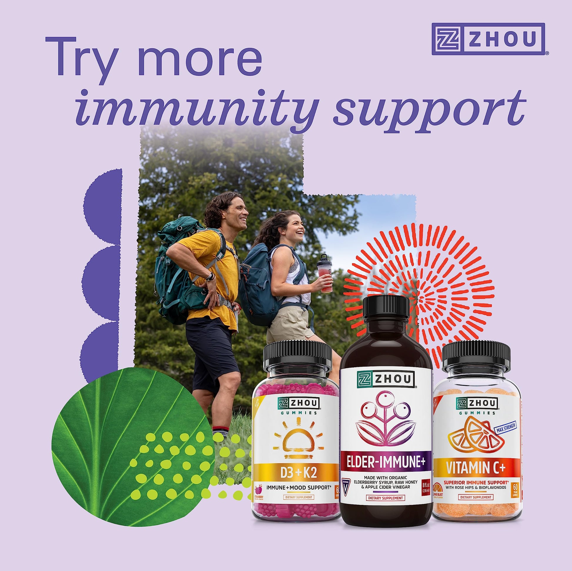 Zhou Nutrition Elder-Mune Sambucus Elderberry Gummies with Zinc and Vitamin C Zhou Nutrition buy supplements canada