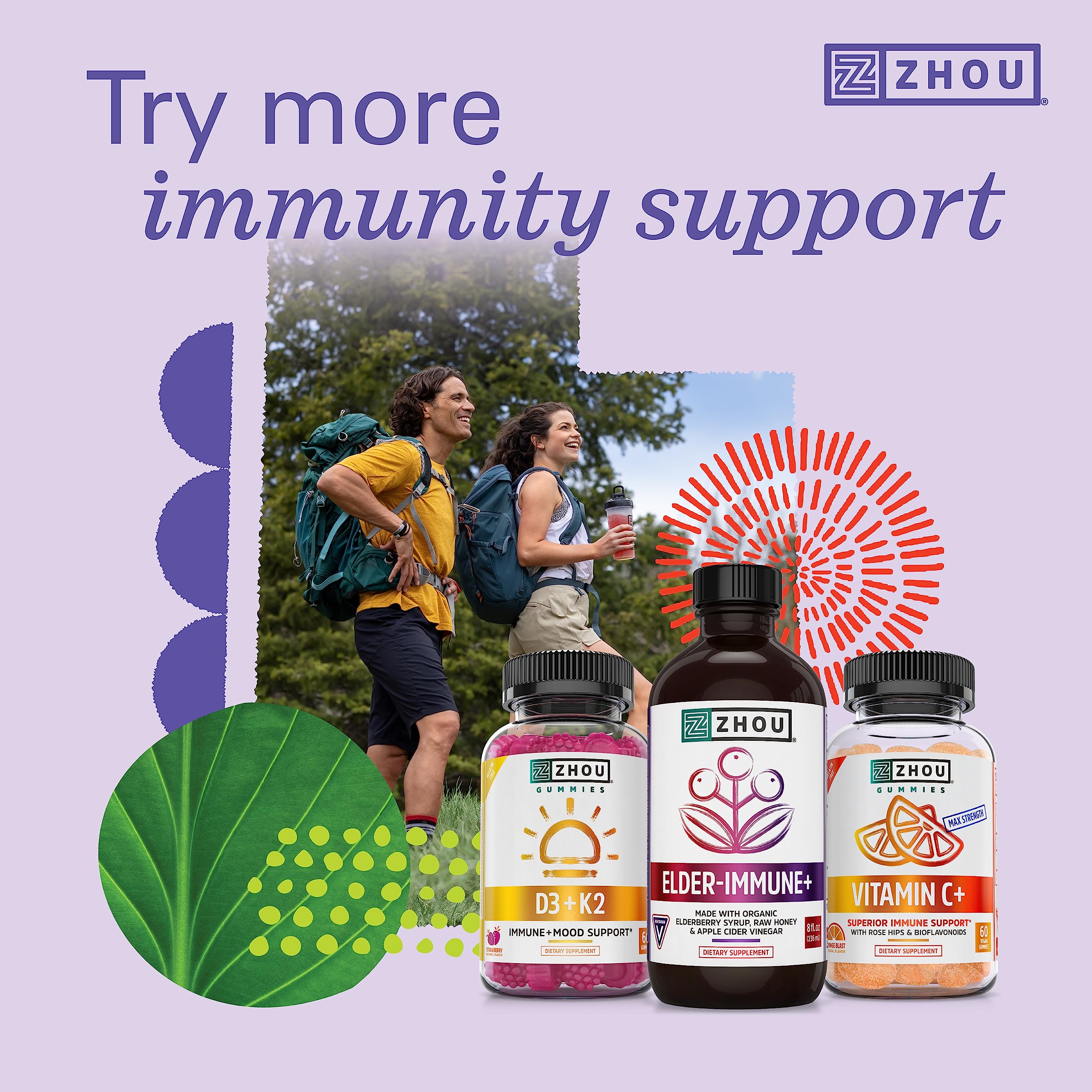 Zhou Nutrition Elder-Mune Sambucus Elderberry Gummies with Zinc and Vitamin C Zhou Nutrition buy supplements canada