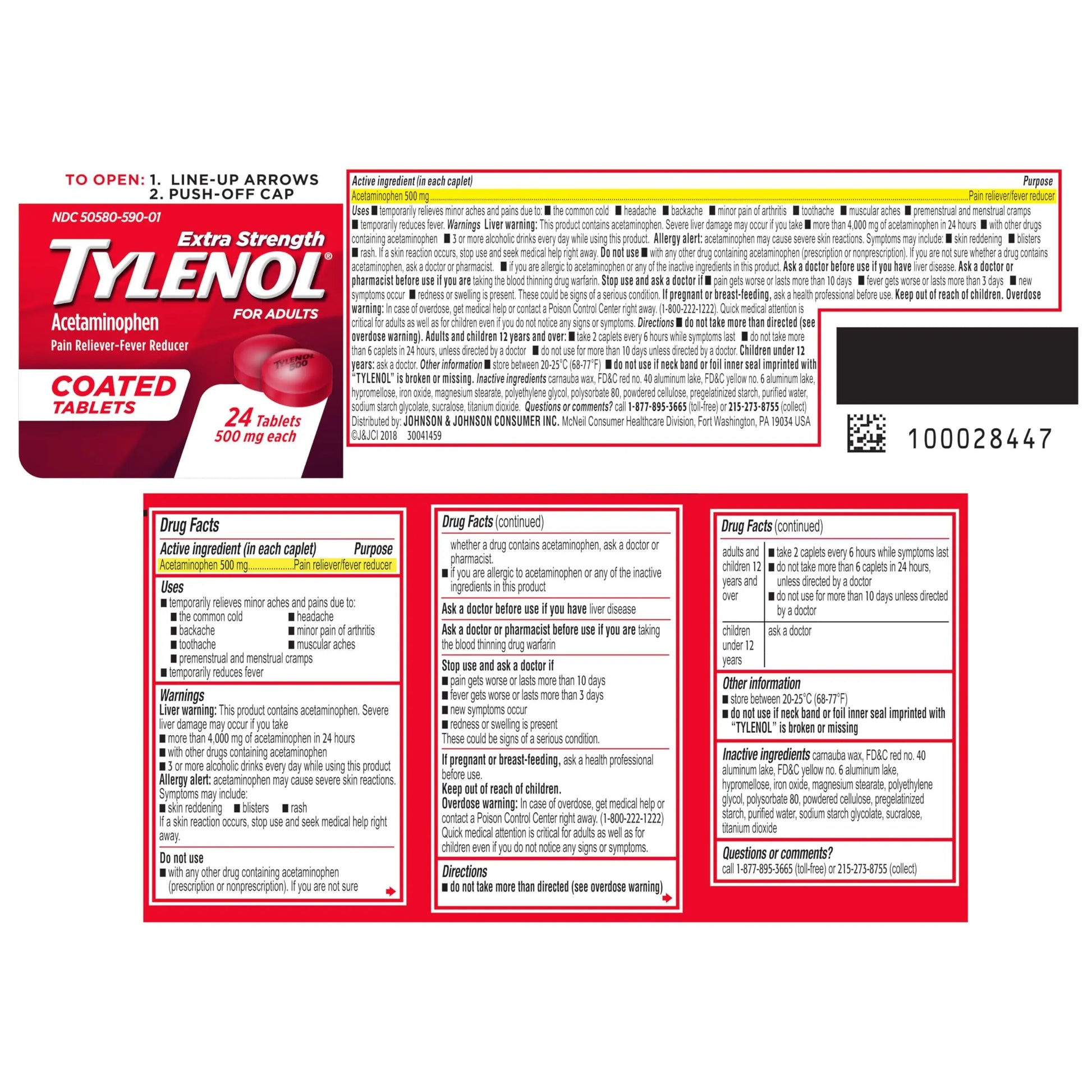 Tylenol Extra Strength Pain Reliever & Fever Reducer, Round Coated Tablets, 500 mg Acetaminophen Pain Relief Pills for Headache, Toothache & Minor Arthritis Pain, 24 ct Tylenol buy supplements canada