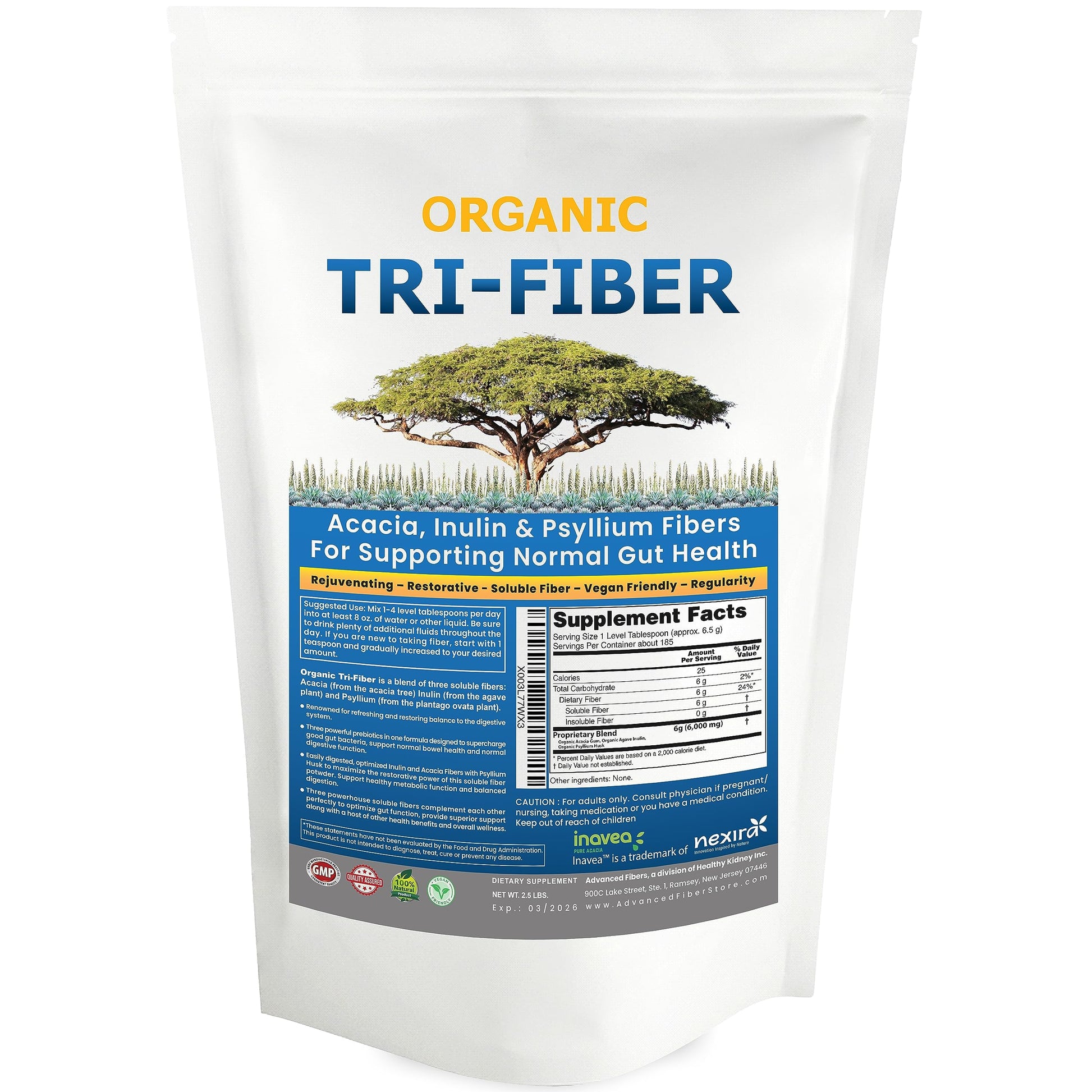 Kidney Restore Tri-Fiber Organic Soluble Fiber Powder, Unflavored High Fiber 3-in-1 Kidney Restore buy supplements canada