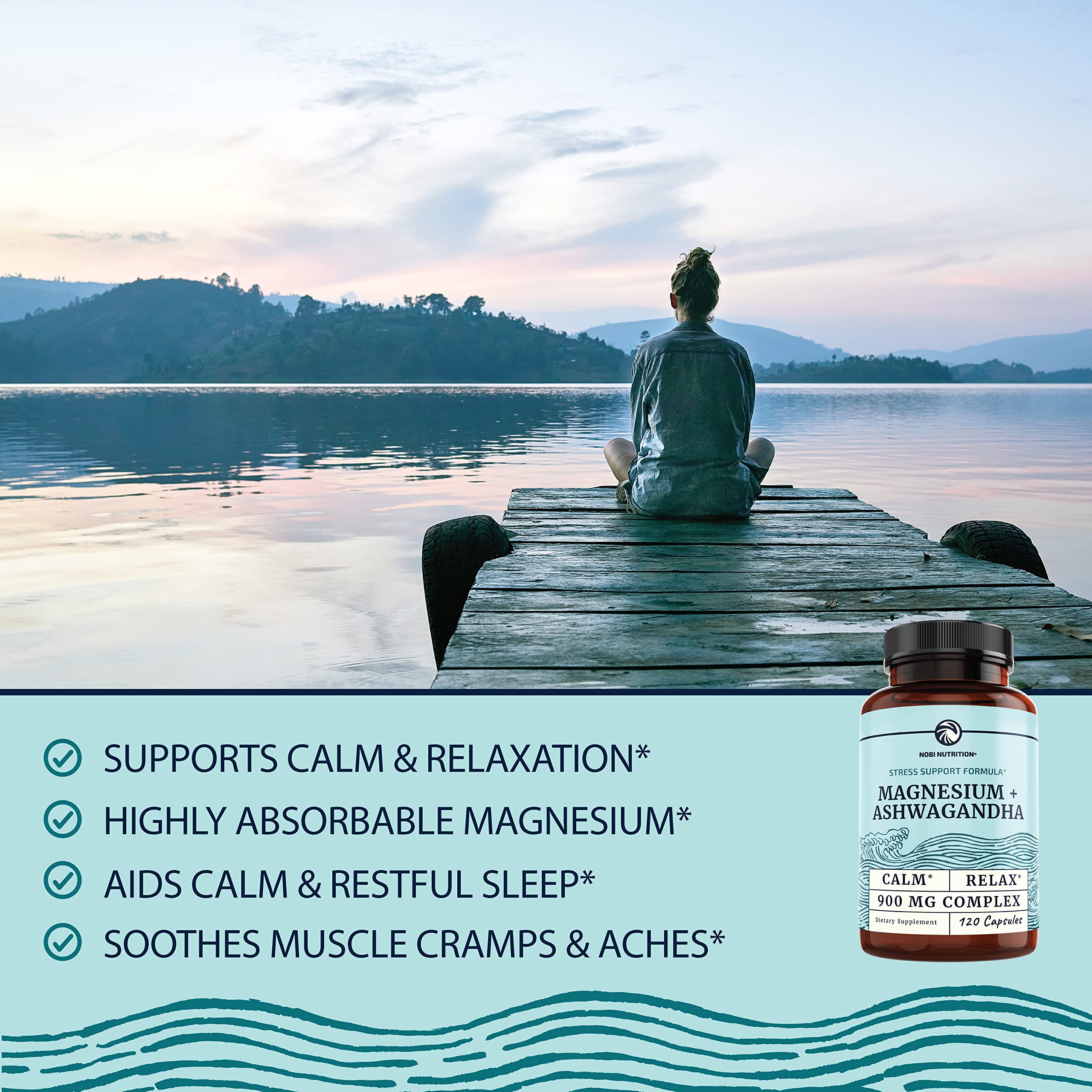 Magnesium Ashwagandha | Calming Magnesium Supplement for Adults | Relax, Rest Nobi Nutrition buy supplements canada