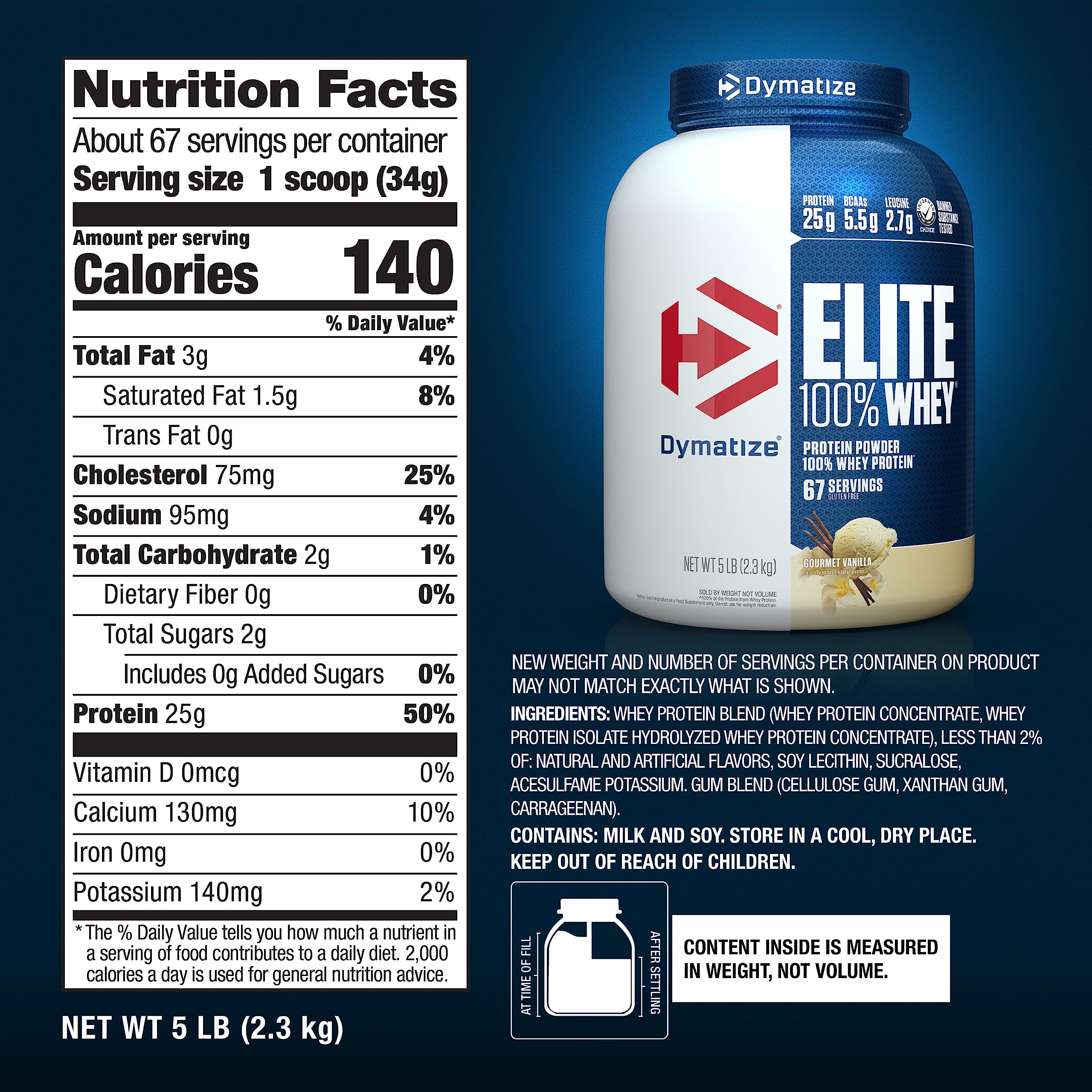 Dymatize Elite 100% Whey Protein Powder, 25g Protein, 5.5g BCAAs & 2.7g L-Leucine Dymatize buy supplements canada