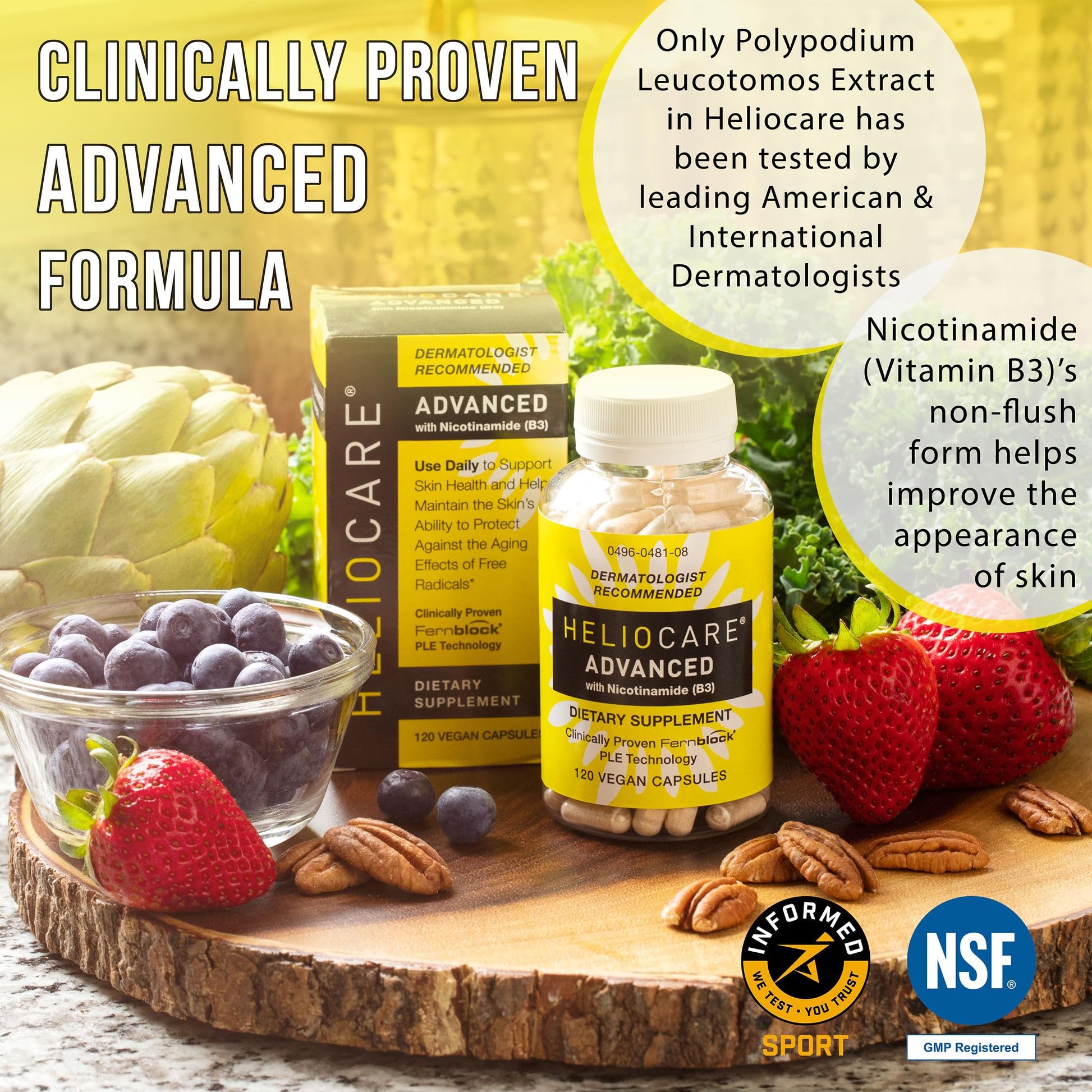 Heliocare Advanced Niacin B3 Supplement: Fernblock PLE Extract 240mg Per Serving - Supports Skin Cell Health W/Antioxidant Heliocare buy supplements canada